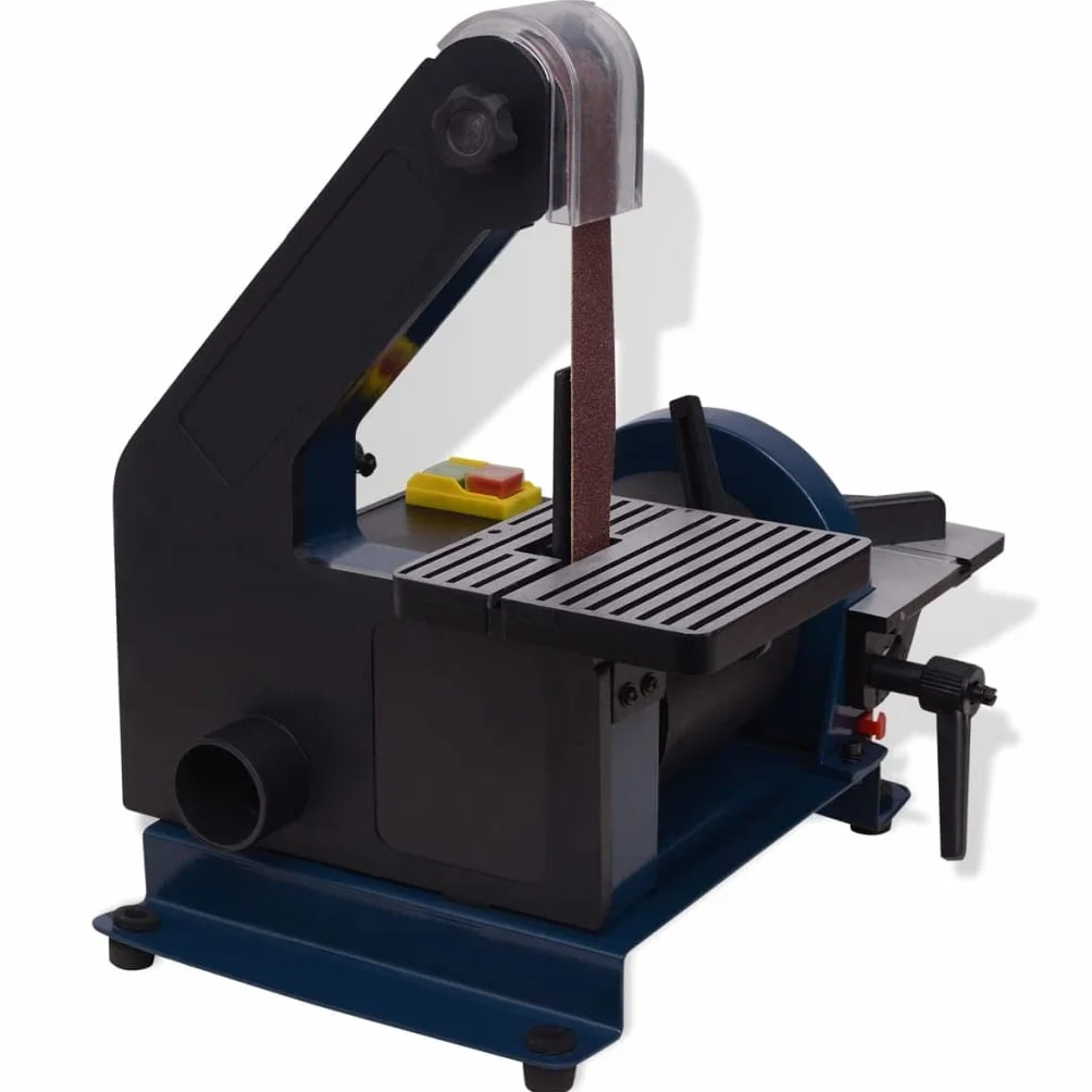 Szlifierka taśmowa, 300 W, talerz szlifierski 127 mm, 3000 obr./min, 760 x 25 mm, obracany blat roboczy 0-45 stopni, do renowacji drewna, metalu, praca bez wibracji
