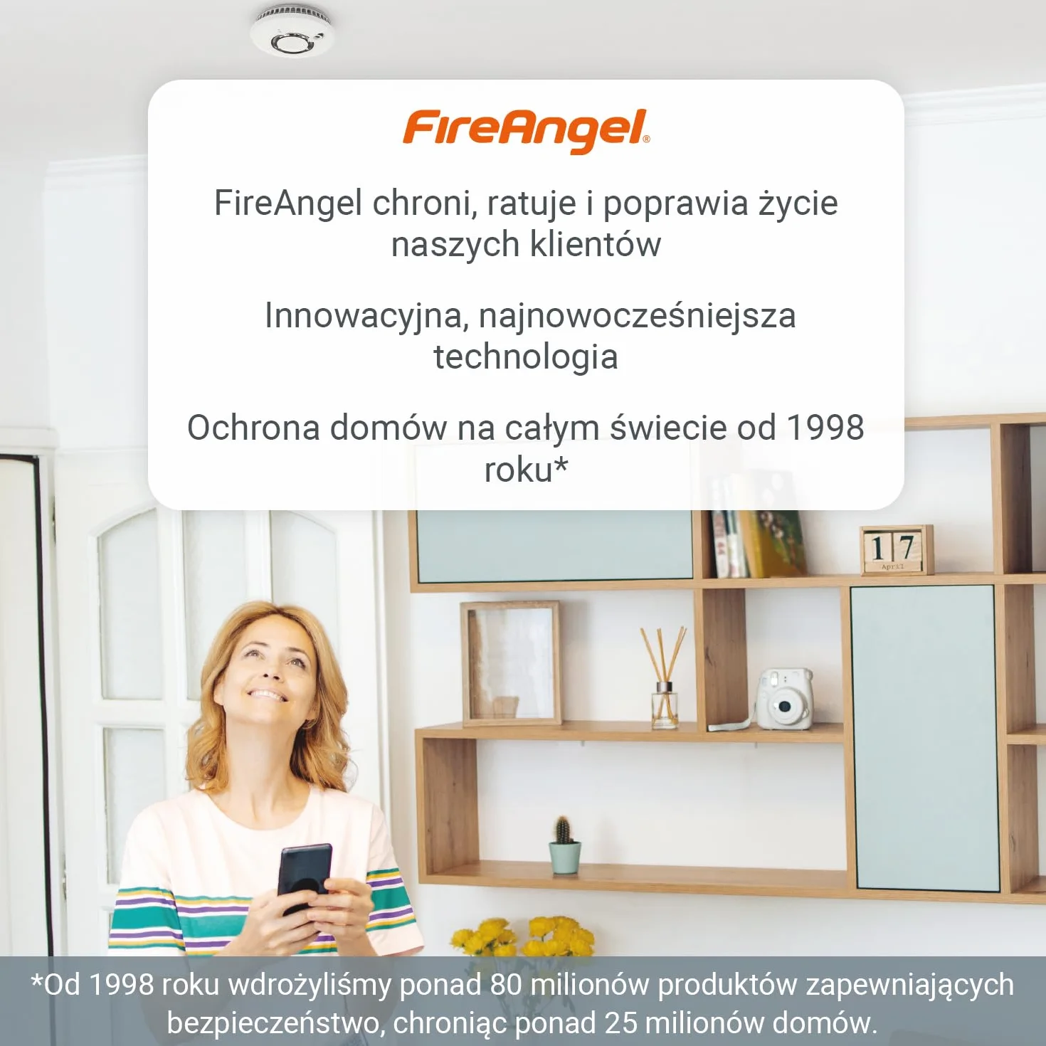 Fire Angel FA3322 Cyfrowy Czujnik Czadu - Czujnik Wilgotności, Baterią na 10 Lat – Przenośna Czujka Czadu i Detektor Ciepła do Domu i w Podróży