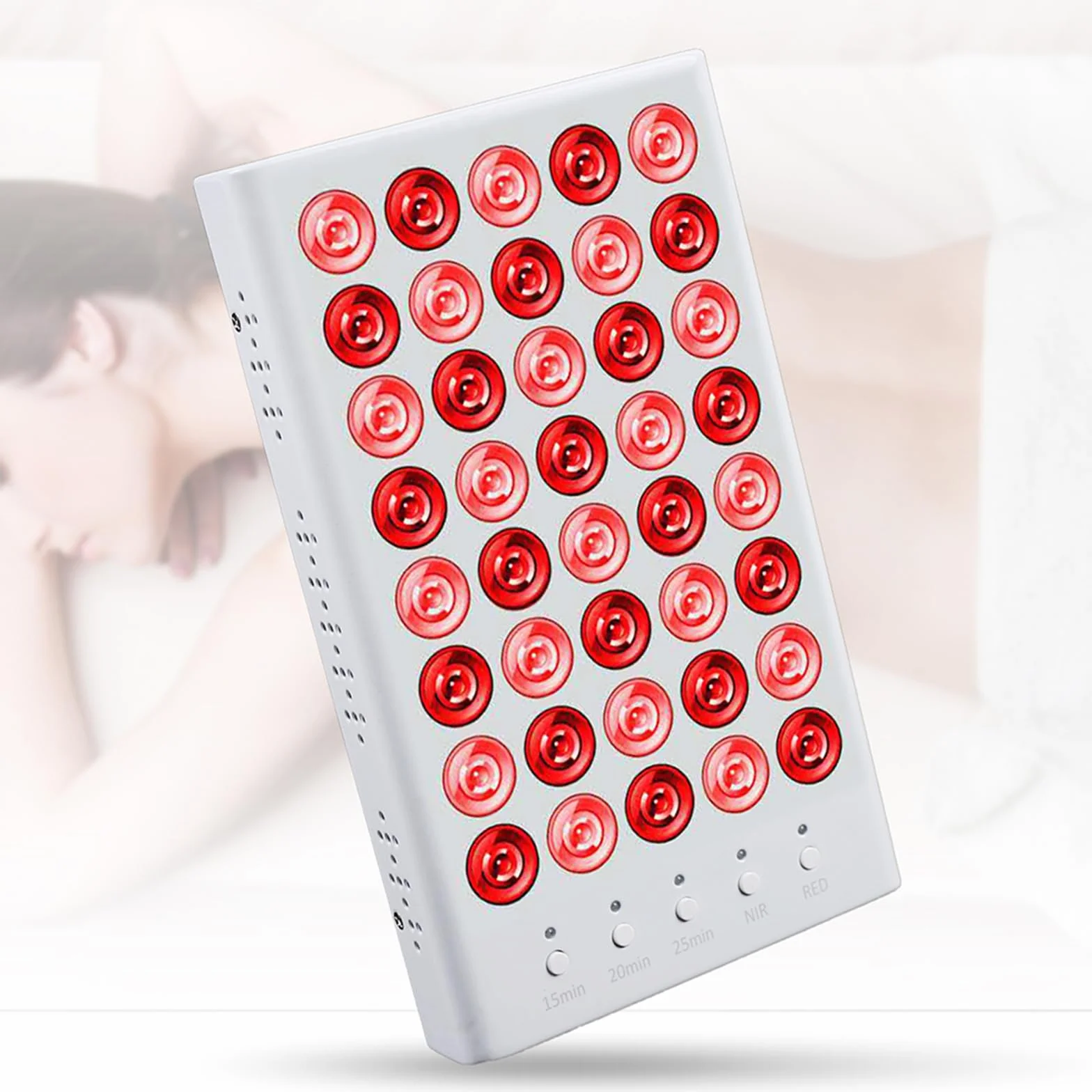 Panel lampy z czerwonym światłem, 200 W, do kliniki Anti-Aging 40 LED, lampa na podczerwień z uchwytem i podwójnym trybem do twarzy, szyi, ciała, mięśni, pleców