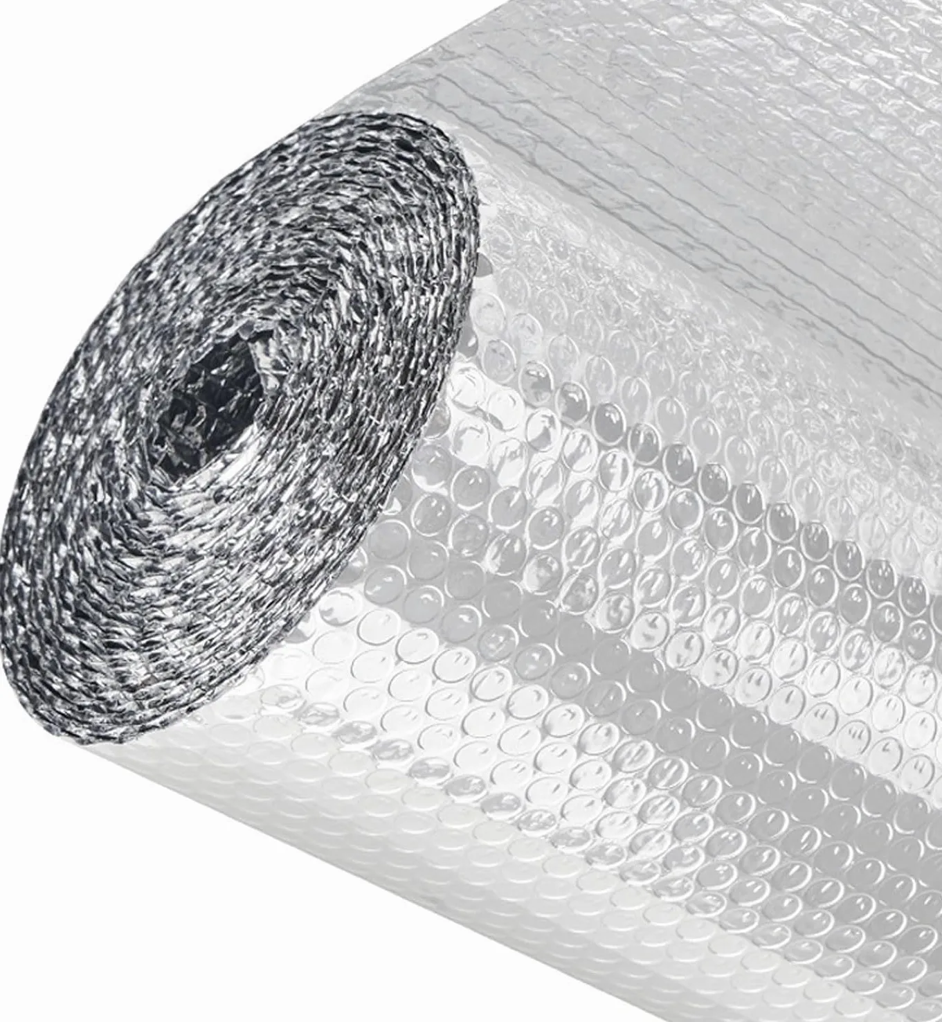 Odblaskowa Podwójna Aluminiowa Folia Bąbelkowa Rolka Izolacyjna Samoprzylepna, Osłona Termiczna Izolacja Termiczna Bariera Promiennikowa Do Okien Kanały Rv Grzejnik Szopa Dachowa, Silver, 1 * 15m