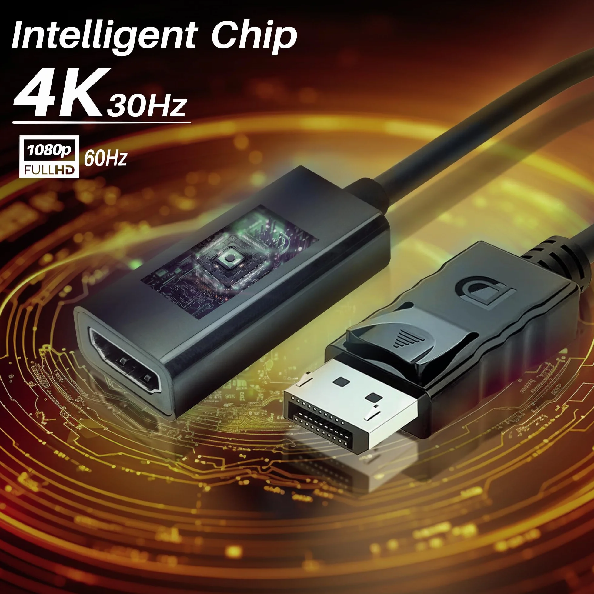 Adapter DisplayPort na HDMI 4K 60Hz Skintek SK-04-DPH męski-żeński 18 cm