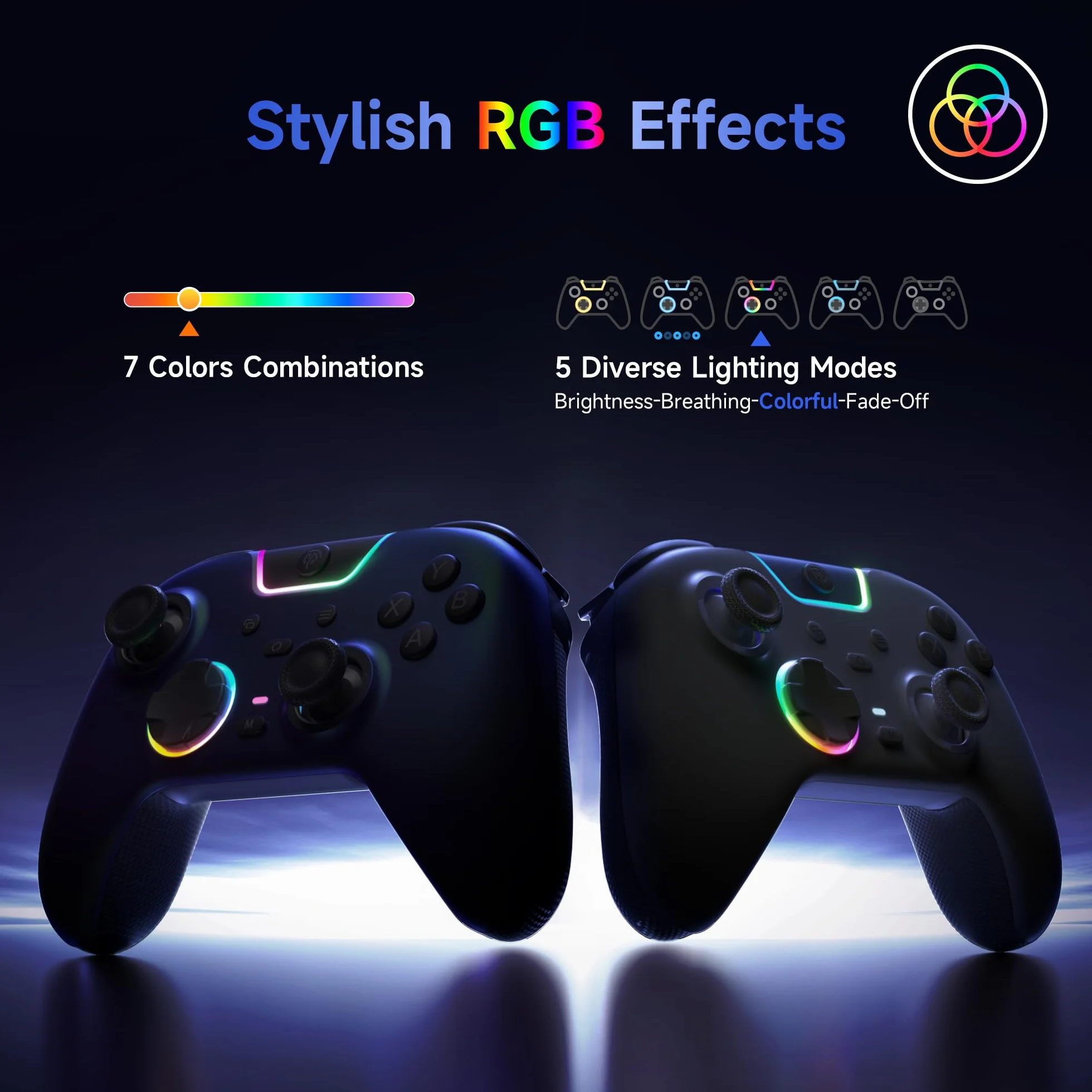 EasySMX X05PRO Bezprzewodowy kontroler PC z RGB, joystick hall, 1000 mAh, biały