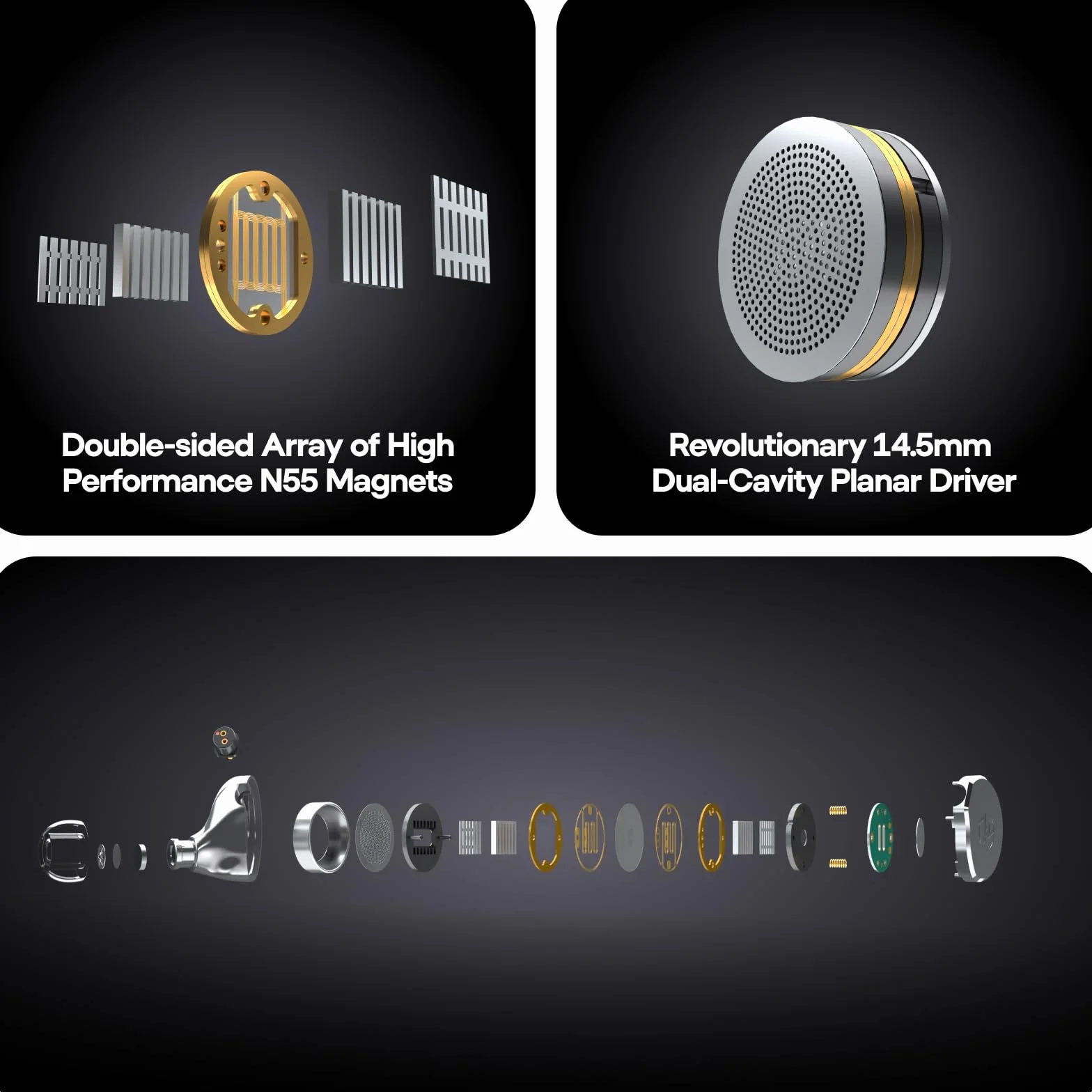 7Hz x Crinacle Diablo/Divine In-Ear Monitors, 14,5 mm planarny przetwornik magnetyczny IEM, słuchawki HiFi z odłączanym kablem 2-pin (Divine, Srebro)
