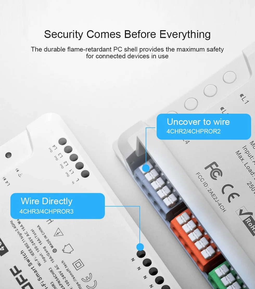 Sonoff 4CH R3 Smart Switch WiFi Bezprzewodowy przełącznik, zdalne sterowanie (kompatybilny z Google Alexa) + zestaw precyzyjnych wkrętaków 9 w 1