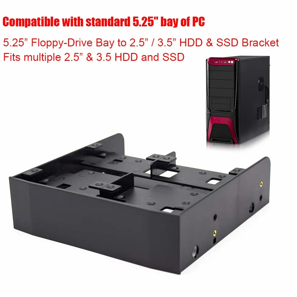 Elprico Adapter Zatoki Drive 2,5 do 5,25 Wspornik Montażowy dla HDD SSD z śrubami
