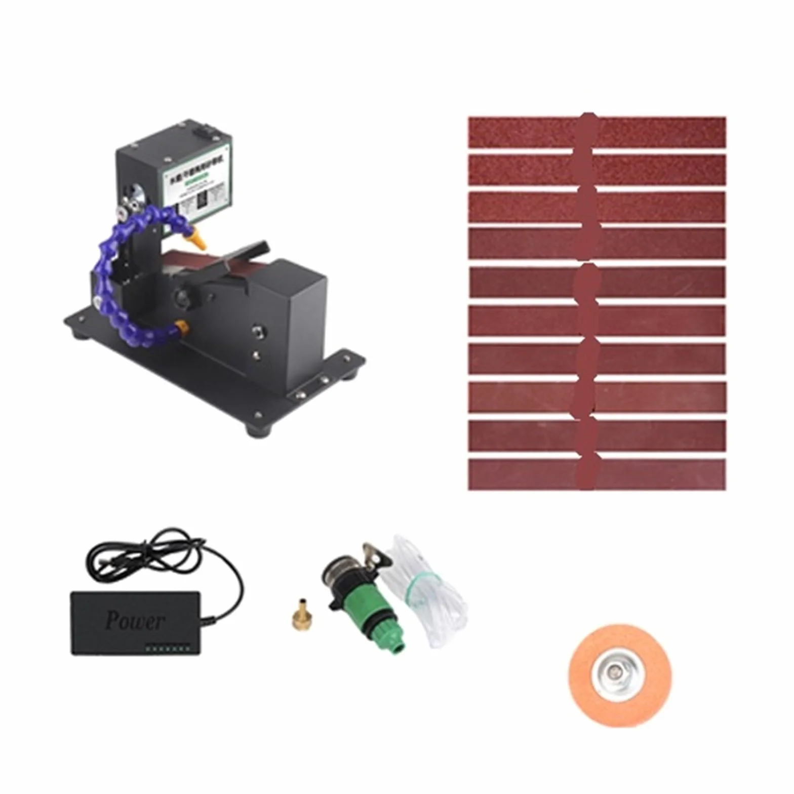 Polerka, szlifierka oscylacyjna, Gospodarstwo domowe Mini taśma ścierna do wody Mini elektryczna maszyna do polerowania Nóż papier ścierny szlifierka taśmowa do szlifowania, polerowania(775 motor 2)