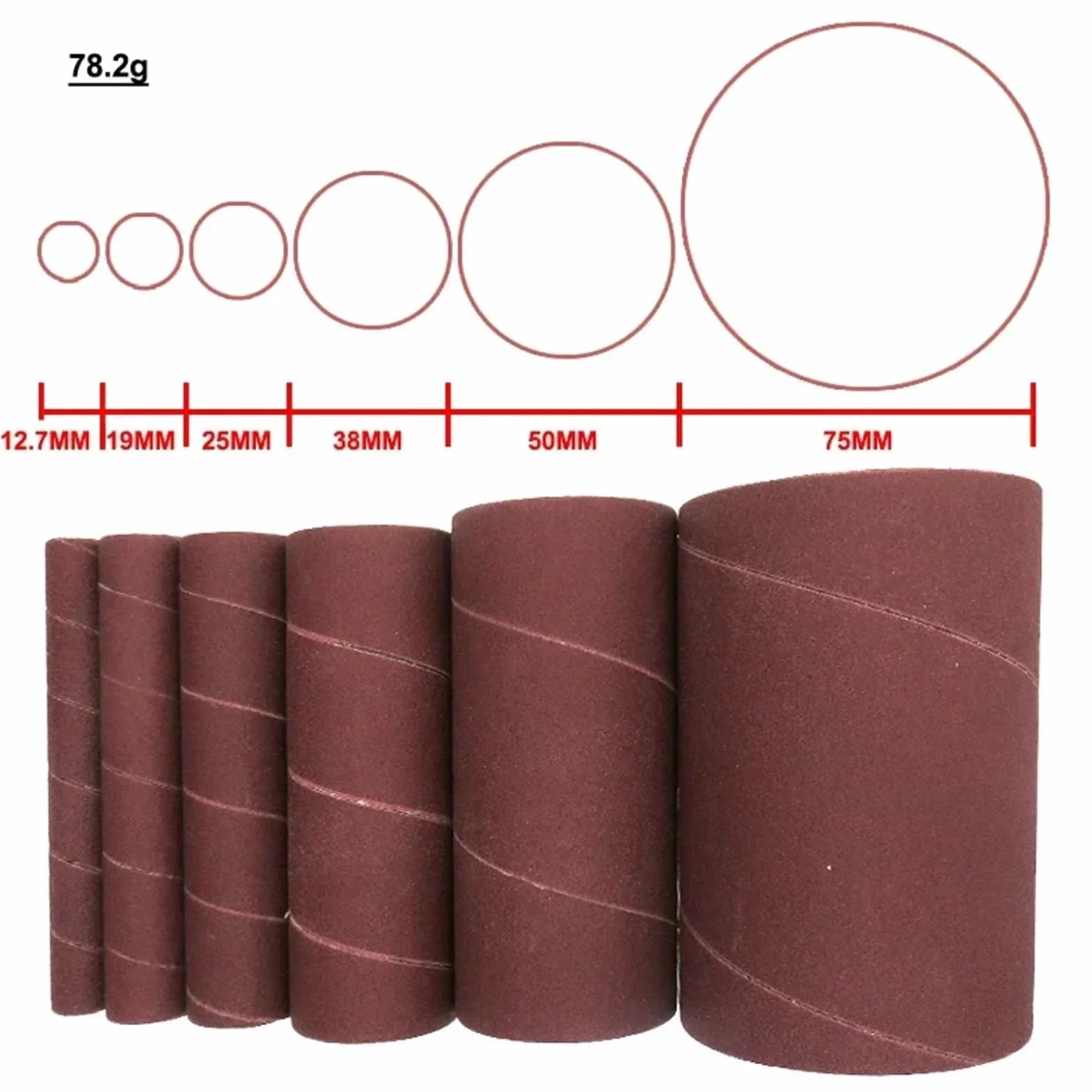 6 Pack Belt Sander Paper Grit: 80/120/240 | 1/2 ″ 3/4″ 1″ 1.5″ 2 ″ 3 ″ Assorted Grit Sandpaper for Metal Woodworking Polishing(3 inch)
