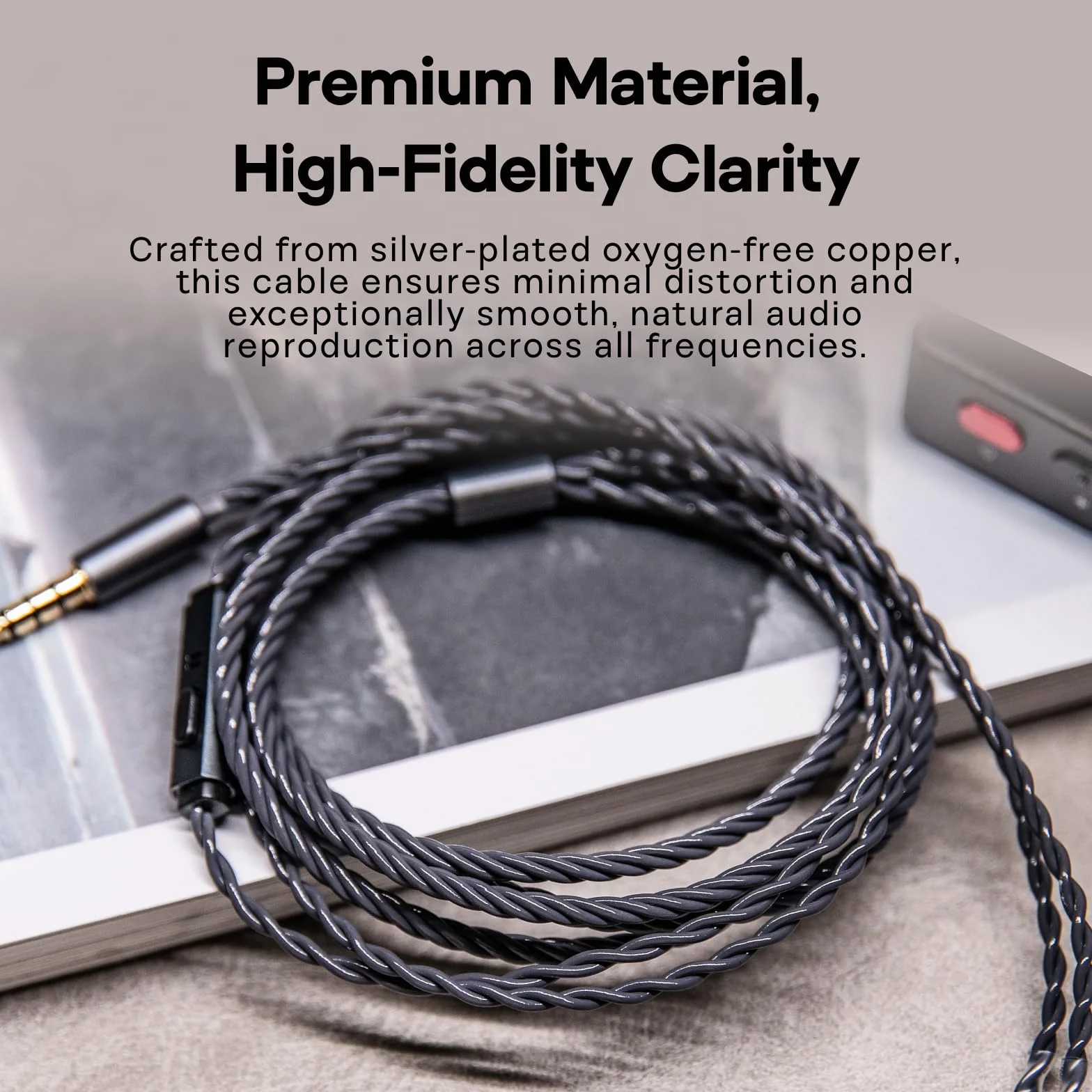 Tripowin Grace Odpinany posrebrzany beztlenowa miedź OFC In Ear kabel słuchawkowy z mikrofonem 0,78 mm 2pin