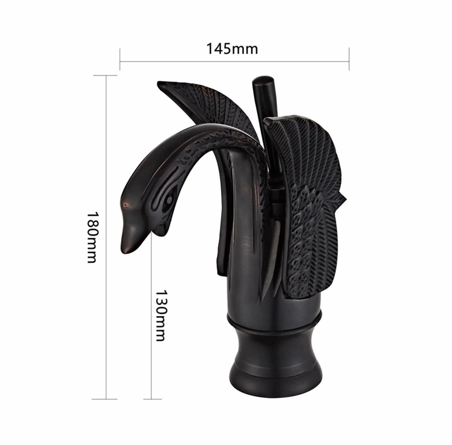 Swan Gold Bateria umywalkowa do łazienki, ciepła i zimna woda, kran Crane Black, montowany na blacie, chromowany, kran do zlewu kuchennego