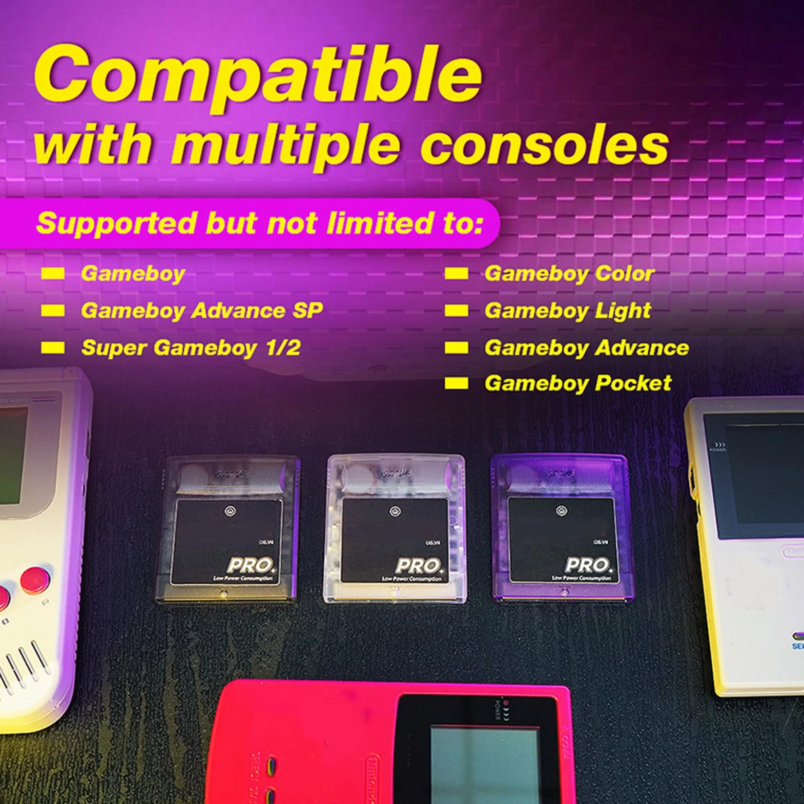 Adapter Kart dla GB GBC GBA SP, Czytnik Kart TF 1000 w 1 z Kartą Pamięci 8G, Biały przezroczysty