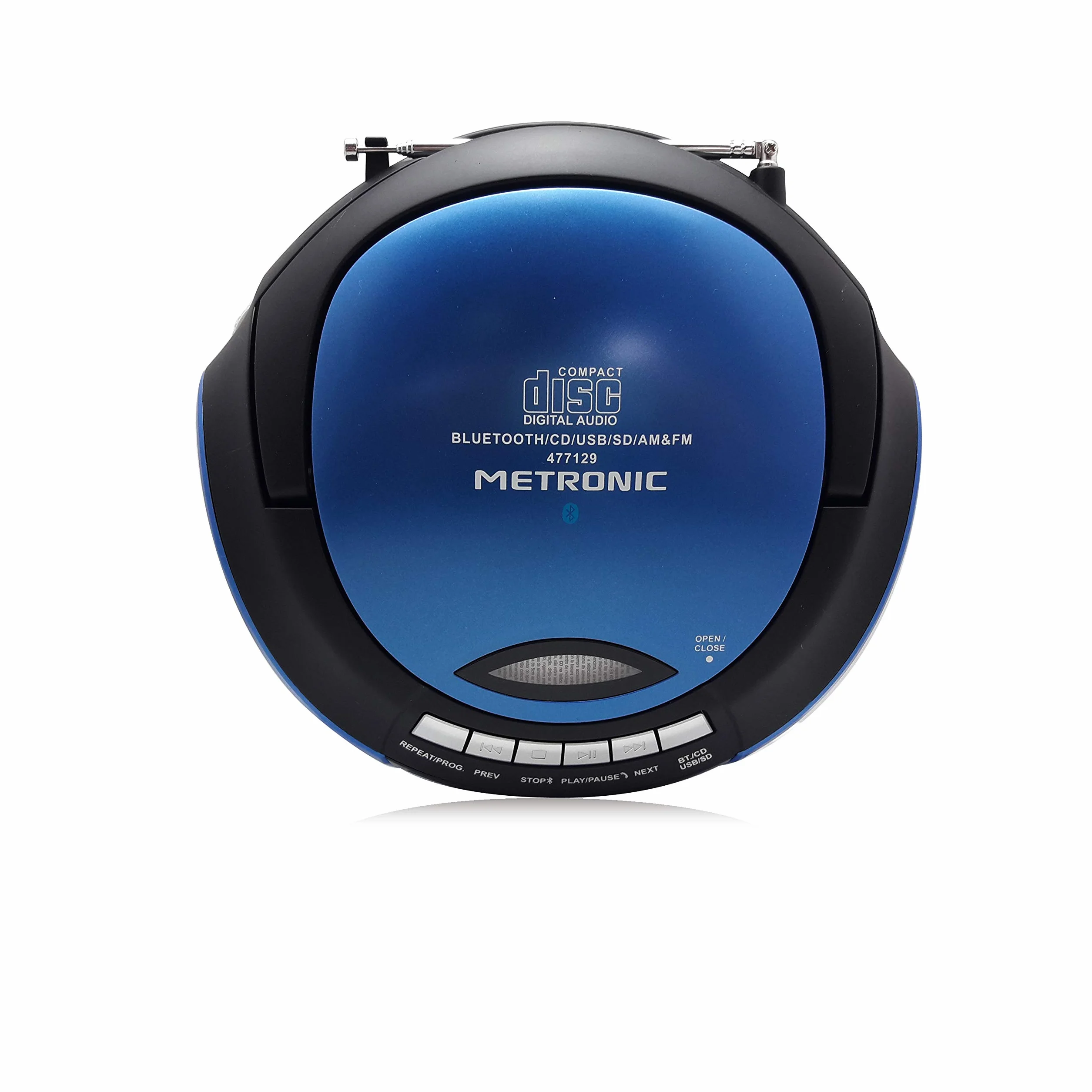 Metronic przenośne radio CD Bluetooth MP3 USB/SD/MMC 2x1W niebieskie
