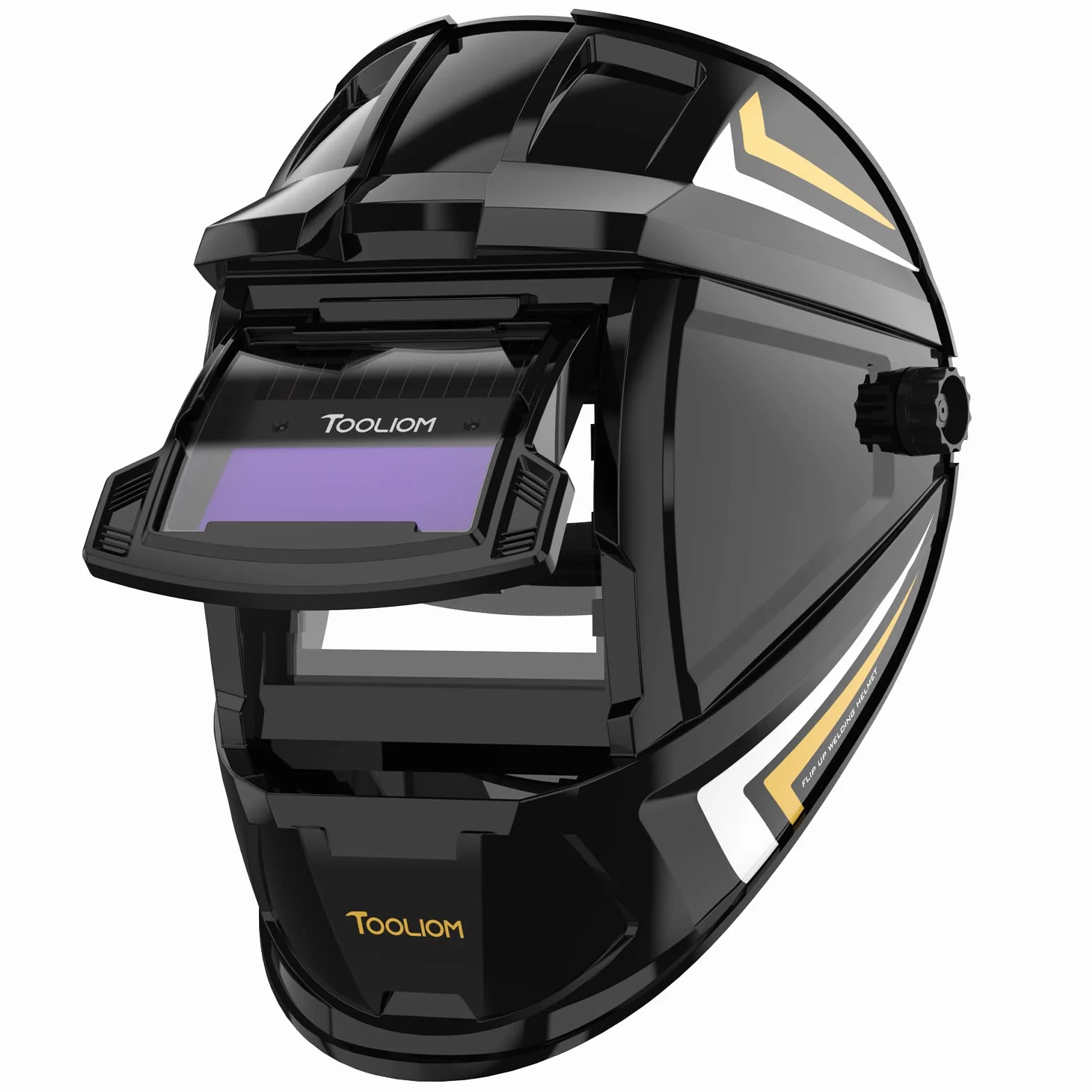 TOOLIOM Flip Up Kask spawalniczy 3,64 x 1,67" Auto Darkening Clamshell Maska spawalnicza True Color Lift Front