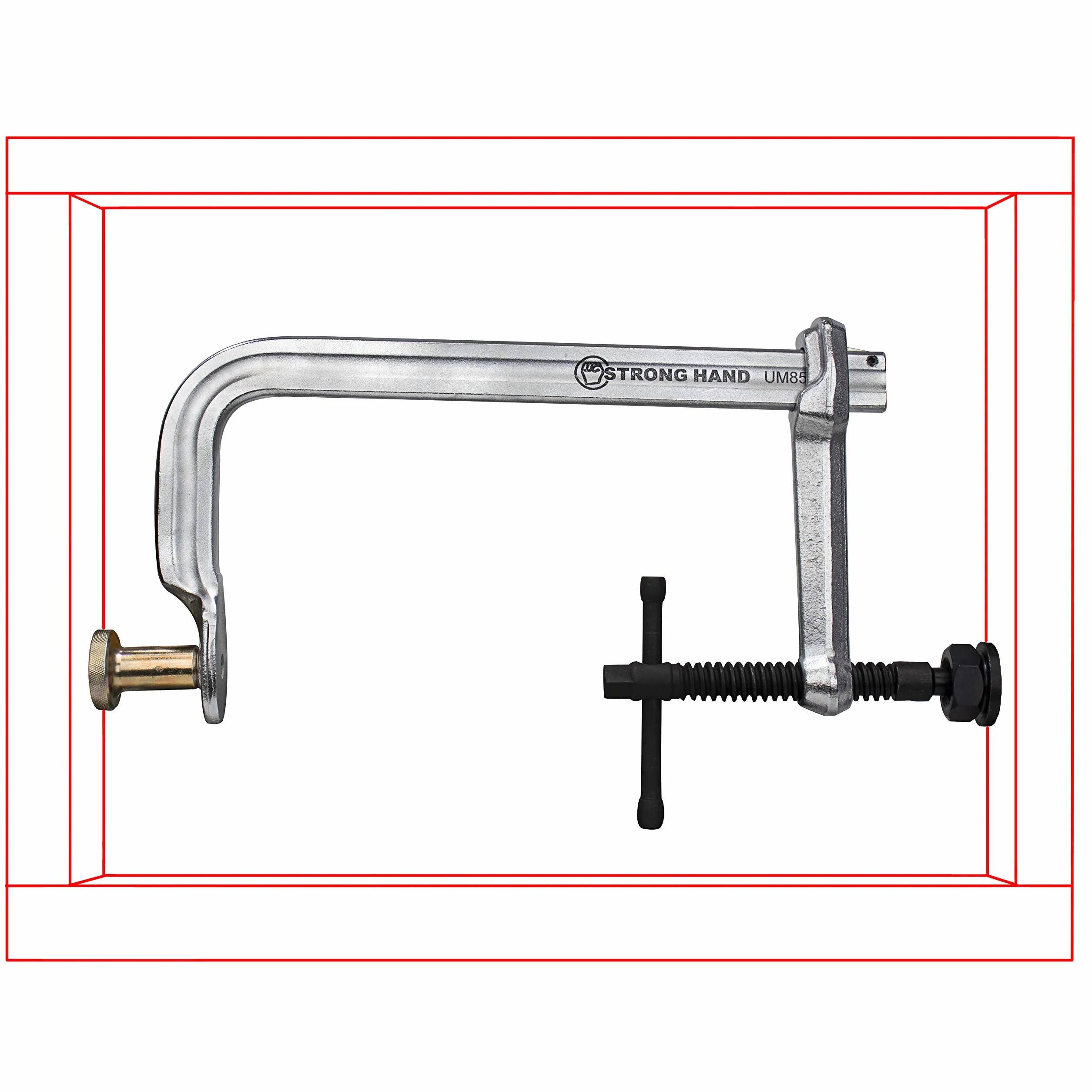 Strong Hand Tools, System zaciskowy 4 w 1, zacisk prętowy o regularnym obciążeniu, pojemność 38,5 mm, ciśnienie zaciskowe: 1,1 kg, głębokość gardła: 5-1/2″, UM125-C3