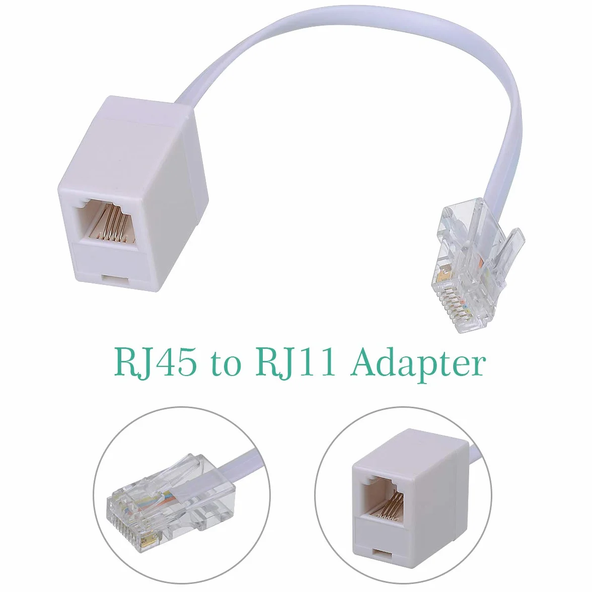 Adapter konwertera RJ45 na RJ11 żeński na męski 8P8C 6P4C 3 szt. biały