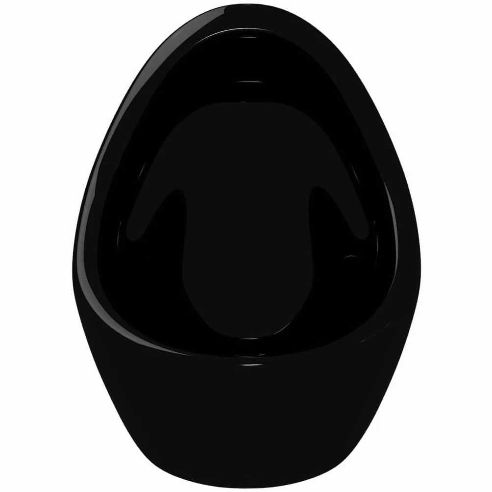 vidaXL Pisuar wiszący z zaworem spłukującym, ceramiczny, czarny