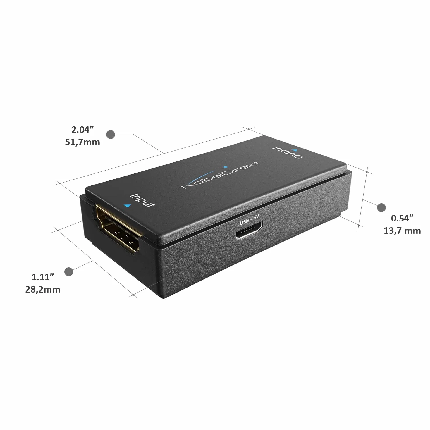 KabelDirekt – aktywny repeater/wzmacniacz sygnału HDMI 2.0 (UHD 4K/60Hz, HDR, YUV 4:4:4, maks. zasięg 50 m, HDCP 2.2., żeńsko-żeński, czarny)