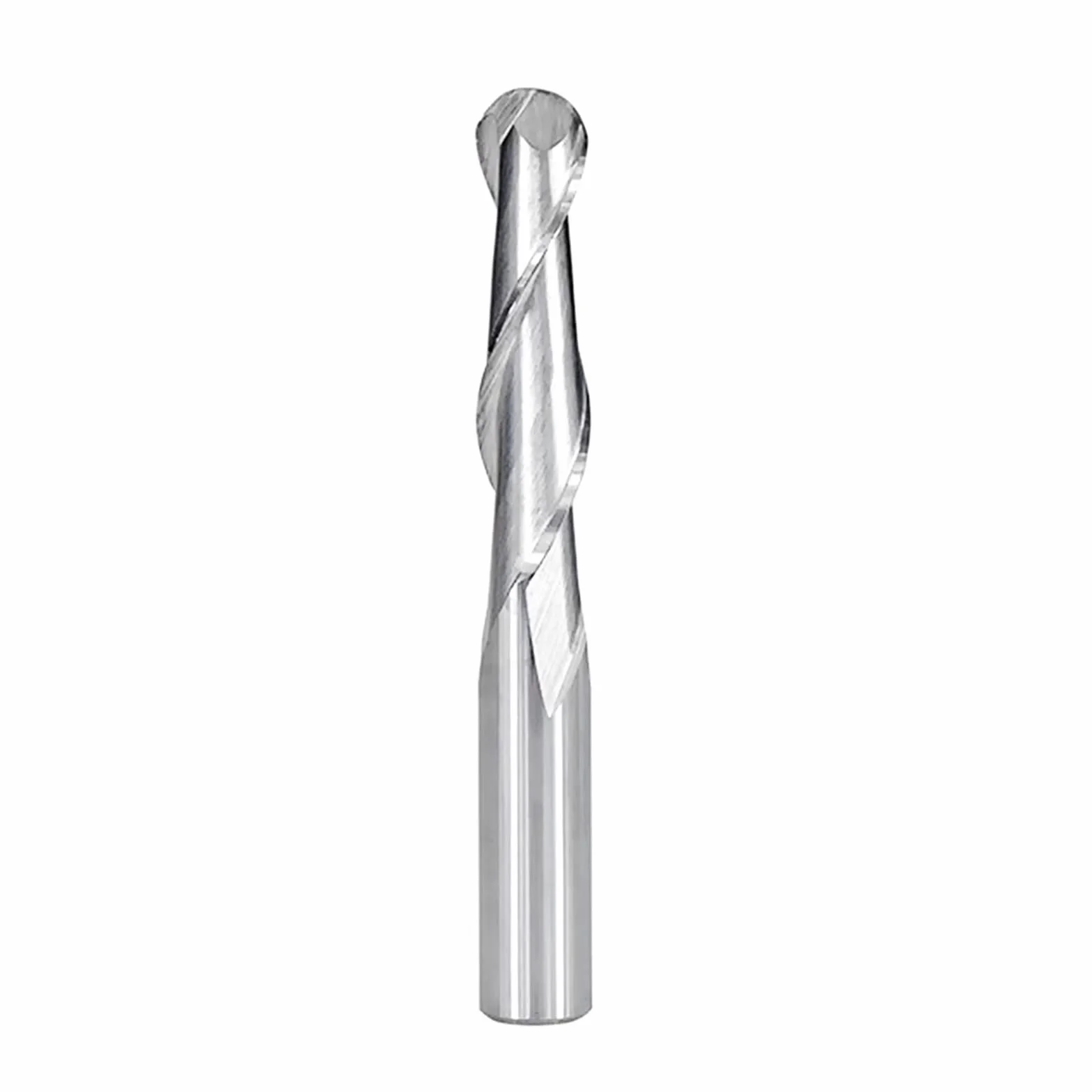 Frez trzpieniowy spiralny z 2 ostrzami kulistymi - trzpień 4 mm/6 mm CNC do obróbki drewna i metalu - 1 szt.(12x35x80mm)