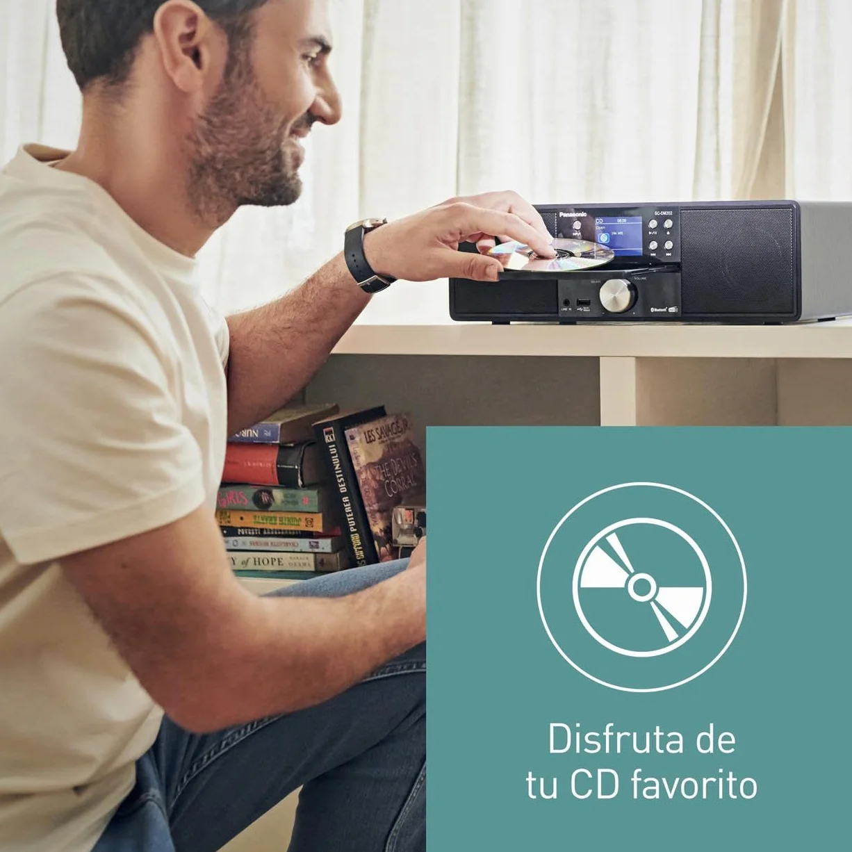Panasonic SC-DM202 uniwersalny system stereo z odtwarzaczem CD DAB+ FM Bluetooth 24W czarny