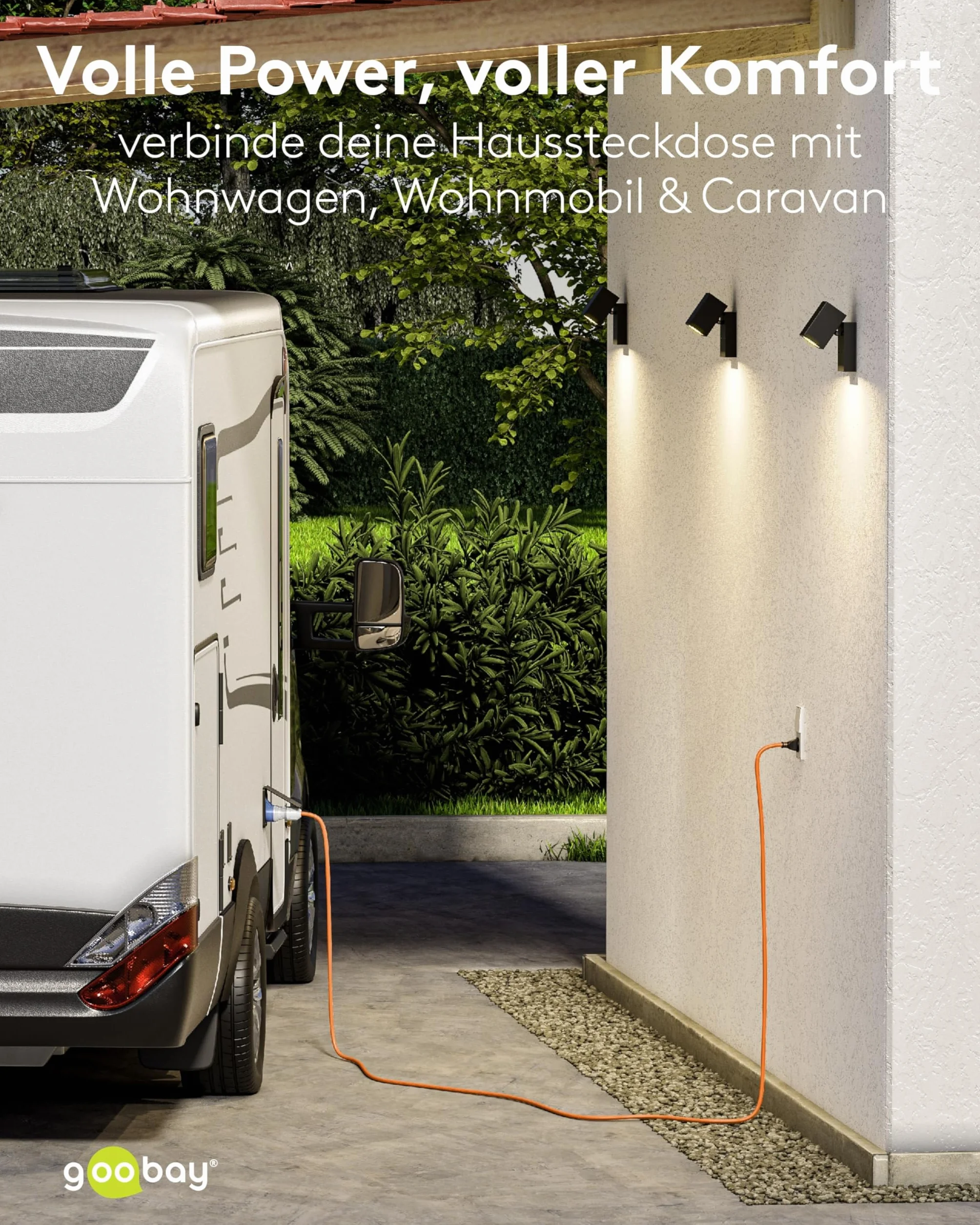 goobay Kabel adaptera CEE do przyczepy kempingowej, 5 m, wtyczka z ochronnym stykiem do gniazda CEE z pokrywą zamykającą, IP44, kabel kempingowy, kamper, przyczepa kempingowa, 76219