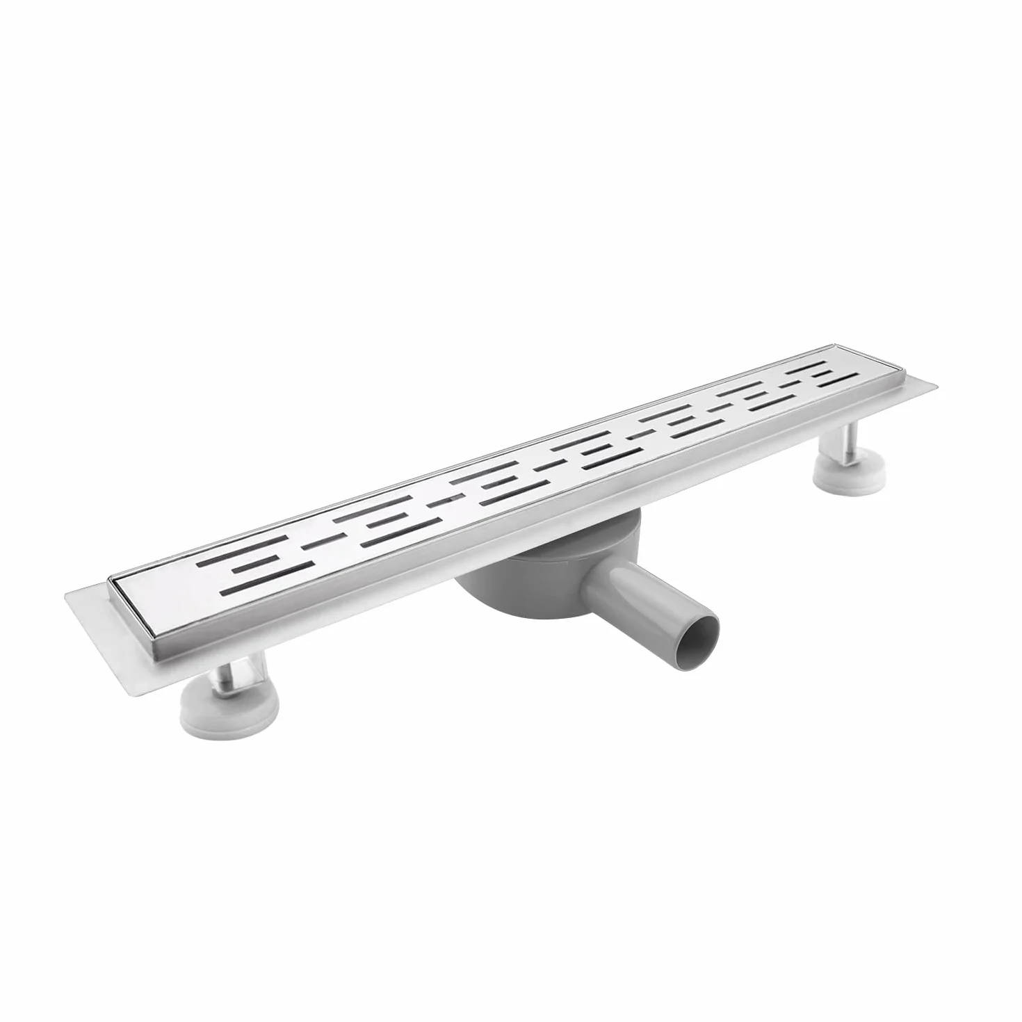 SaniteModar Odpływ łazienkowy liniowy ze stali nierdzewnej 70cm. Panel z otworami liniowymi. Posiada podstawę obrotową o 360 stopni. Odpływ prysznicowy z syfonem i sitkiem do włosów.