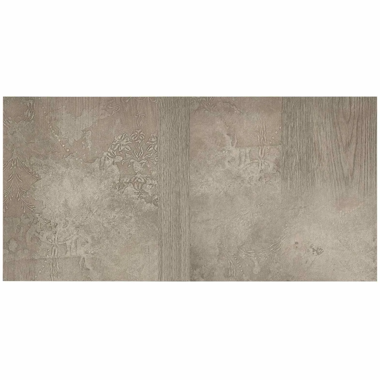 Deski podłogowe z PCW ciemnobrązowe i szare, samoprzylepne, 55 sztuk, 5,11 m², kwadratowe, 30,5 x 30,5 cm, do wnętrz, salonu, kuchni, renowacji, akustycznego kroku, izolacja antypoślizgowa