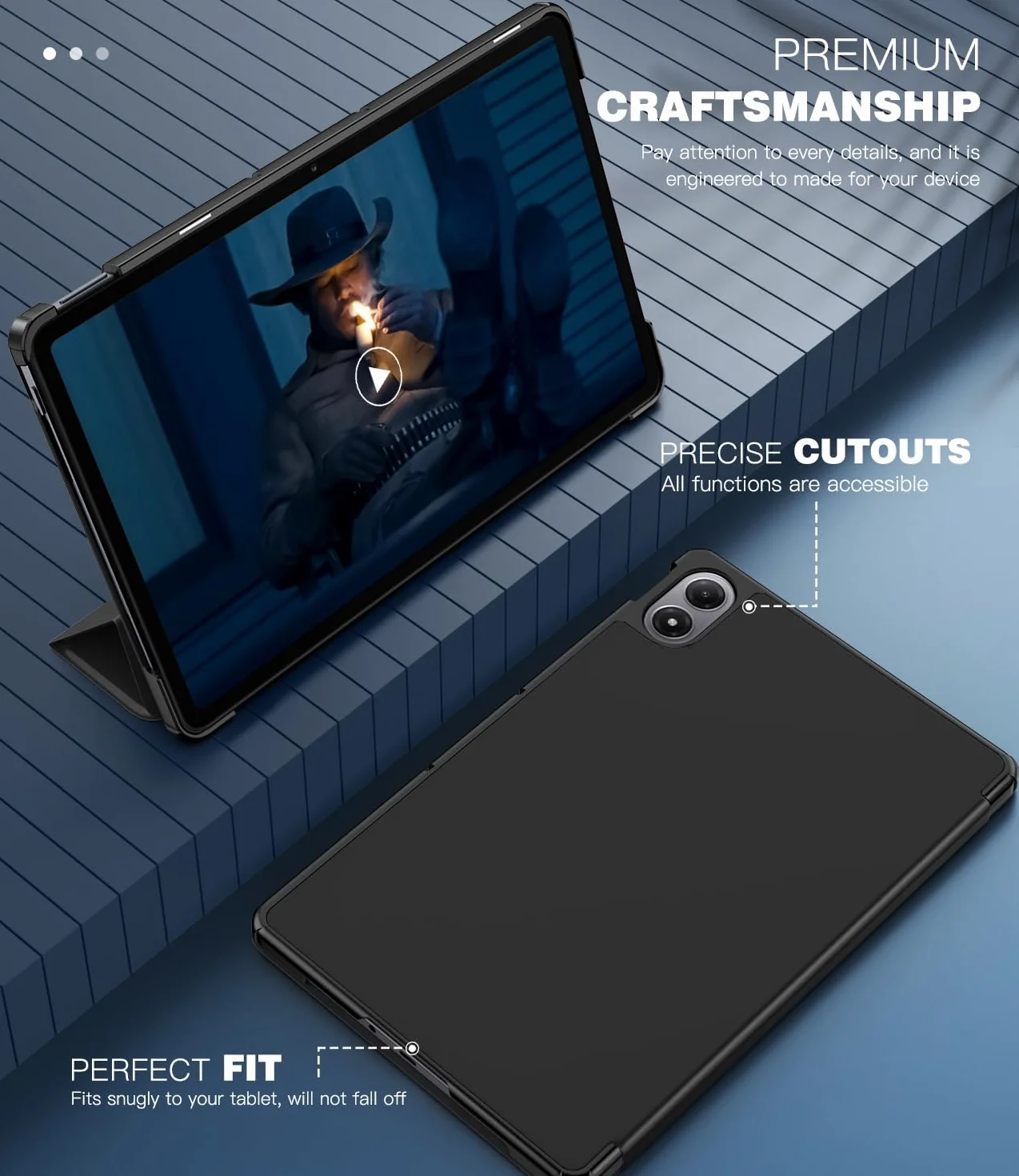 TiMOVO Etui ochronne do Xiaomi Redmi Pad 2 Pro 12,1 cala 2025, twardy tył PC, czarne