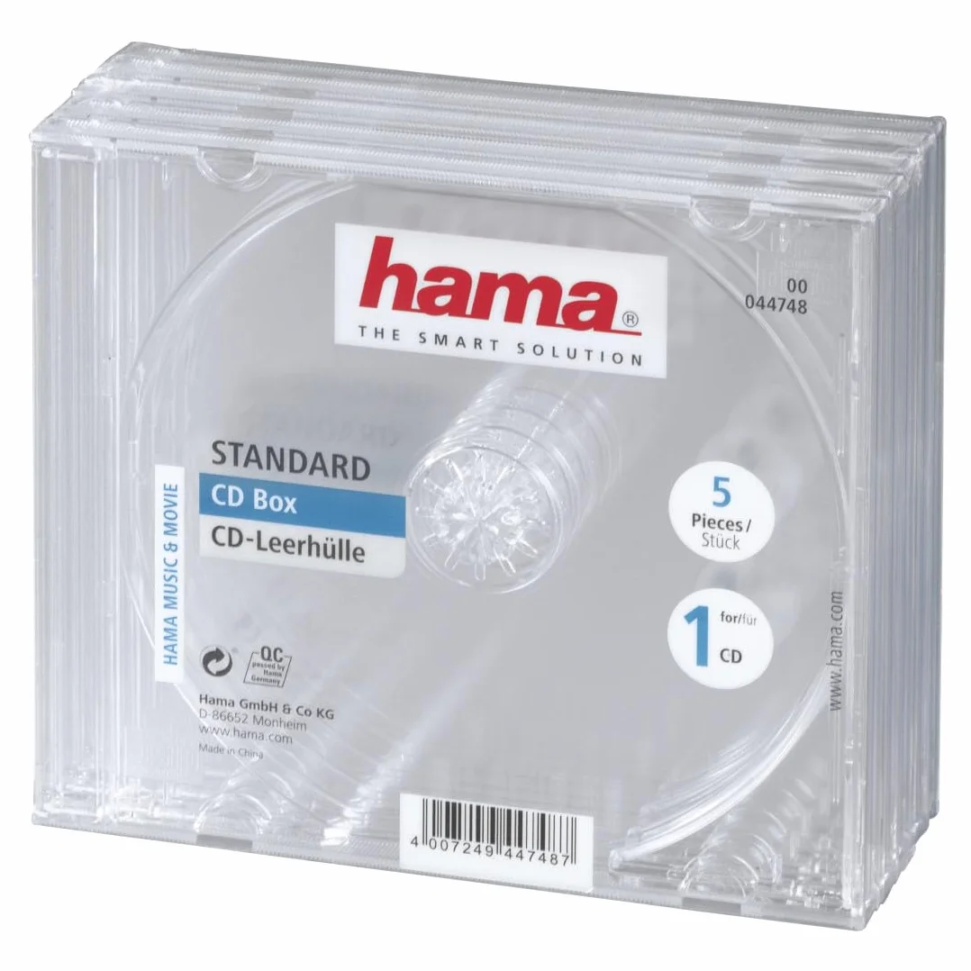 Hama Opakowanie na płyty CD-BOX 5 sztuk 12,4x14,1 cm przezroczyste