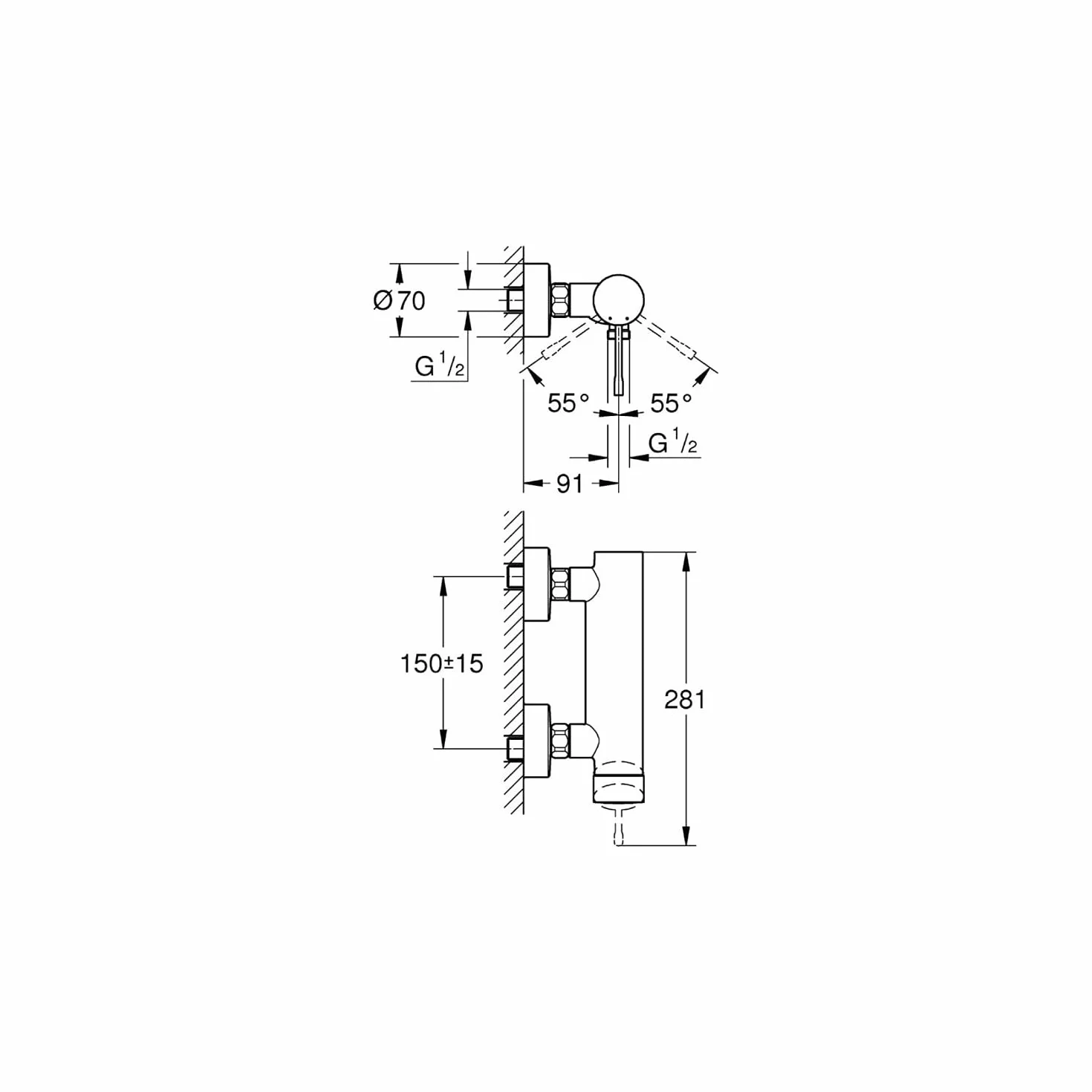 GROHE Essence Jednouchwytowa bateria prysznicowa