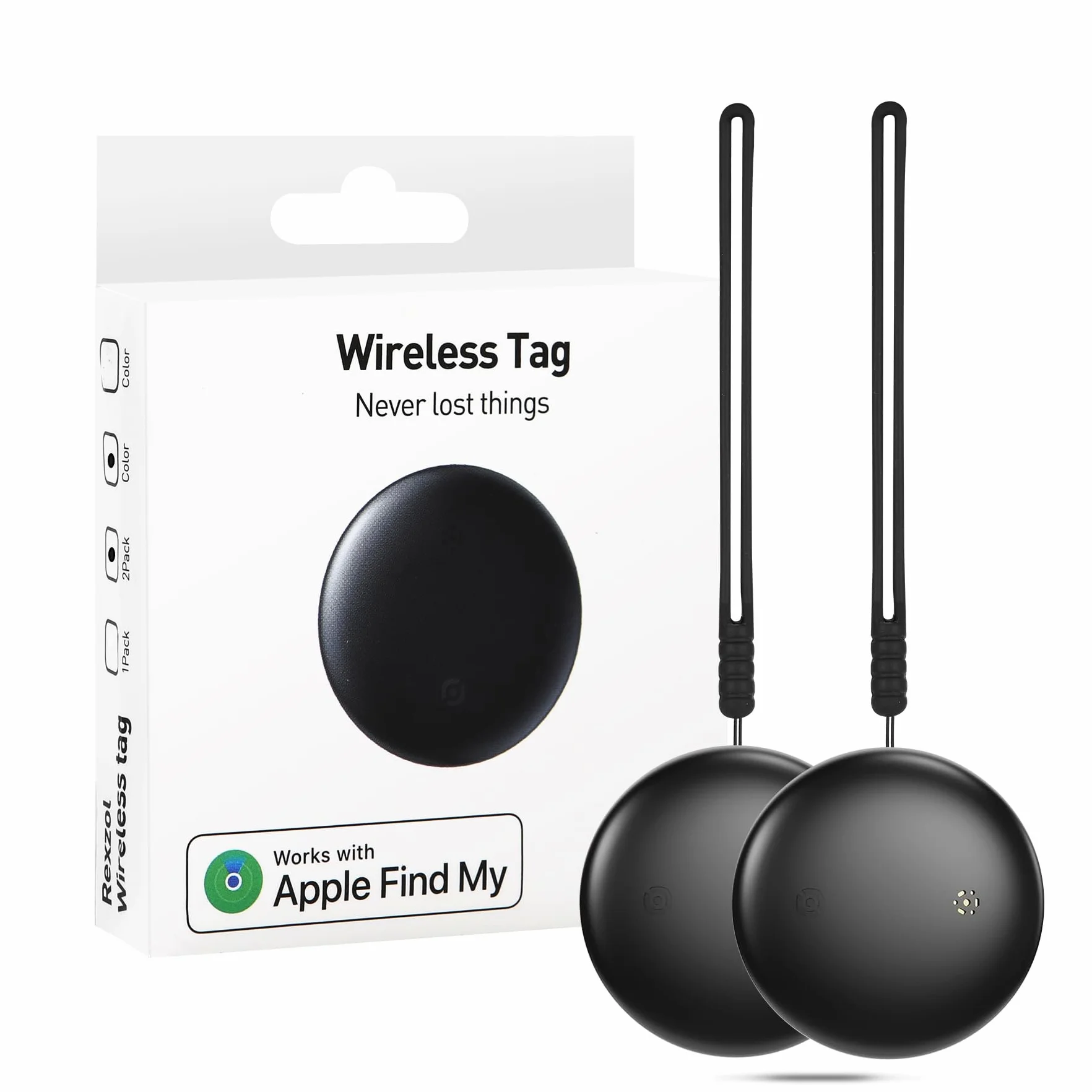 2-częściowy tracker GPS Smart Tracker Tag - kompatybilny z Apple Gdzie jest (tylko iOS 14.5+), lokalizatory Bluetooth Znajdź klucze, do walizki/kotów/torby/dzieci/psów, wymienna bateria