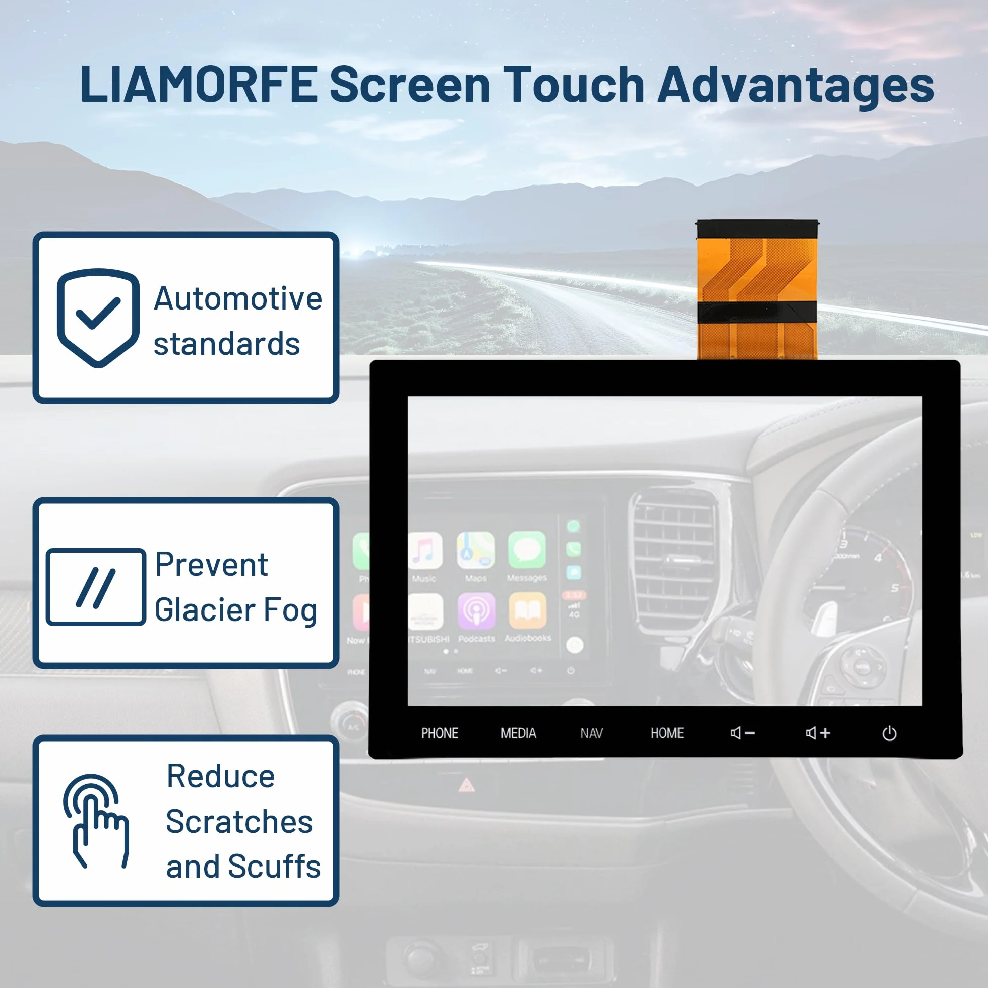 8-calowy ekran dotykowy szklany Digitizer do Mitsubishi Outlander 2019-2022 radio samochodowe NAV monitor LCD