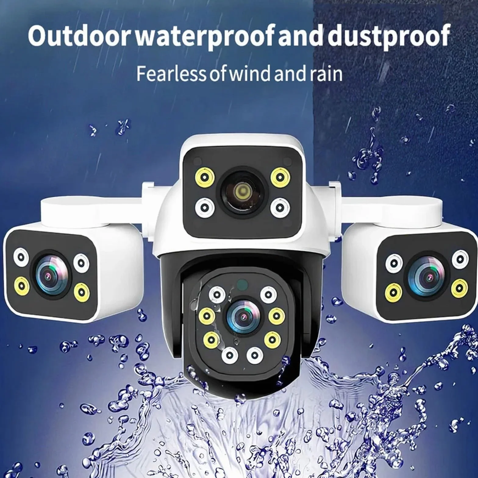 Kamera IP WiFi 6 MP, 3 obiektywy, ekrany, 10-krotny zoom, detekcja AI, automatyczne śledzenie, bezprzewodowa zewnętrzna kamera do monitoringu CCTV,Spokój ducha zawsze(Camera Add 32G SD)