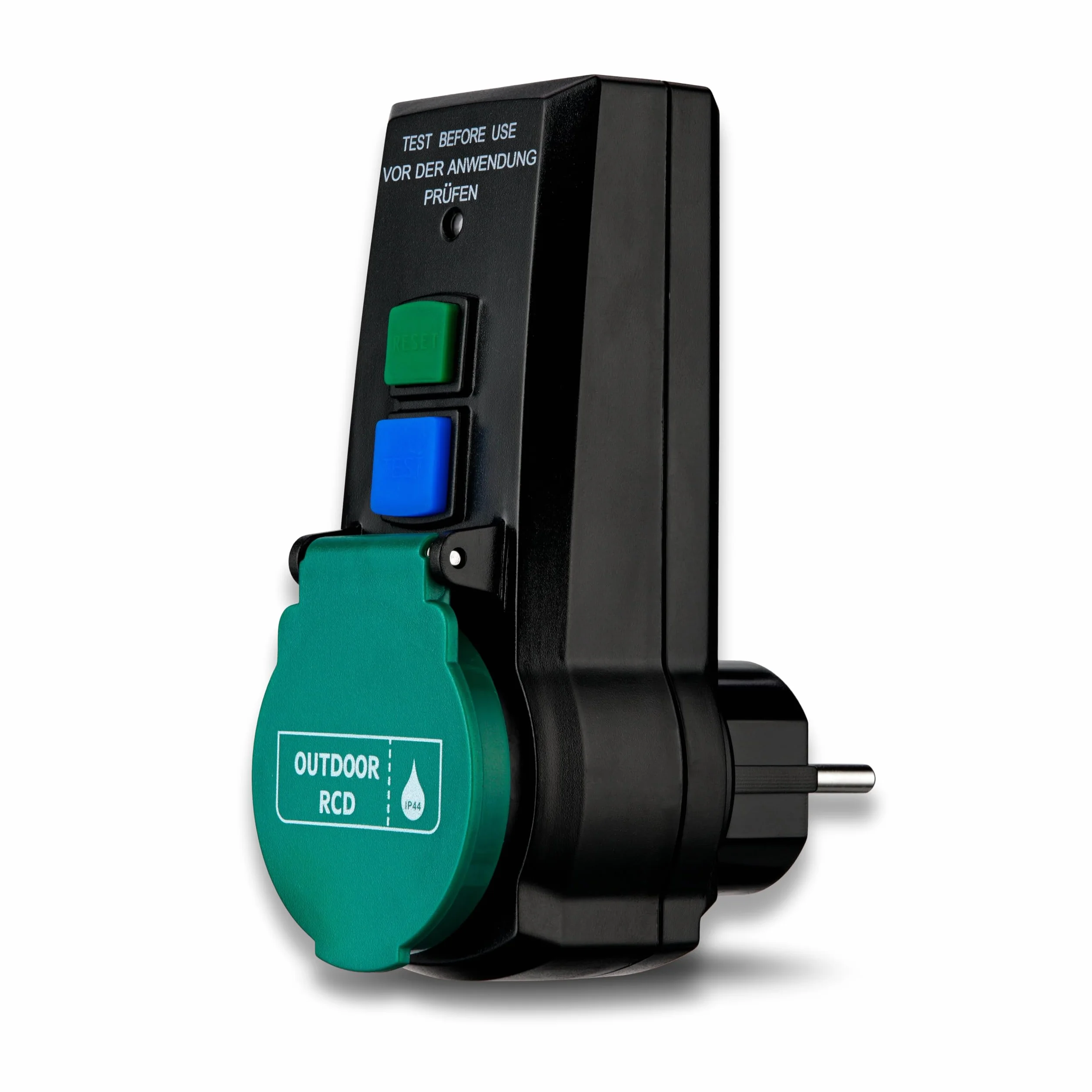 REV Gniazdo DI, wyłącznik automatyczny, adapter gniazdka, IP44, czas wyzwalania 30 ms, 3600 W, czarny