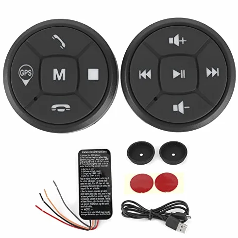 Bezprzewodowy Przycisk Multimedialny Bluetooth do Radia Samochodowego GPS Zdalne Sterowanie na Kierownicy Niebieskie Światło