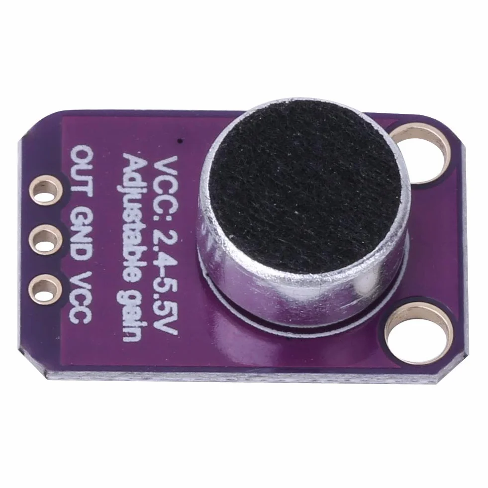 Hiletgo 2 Sztuk Max4466 Wzmacniacz Mikrofonowy Moduł Czujnik Dźwięku 2.4V-5.5V