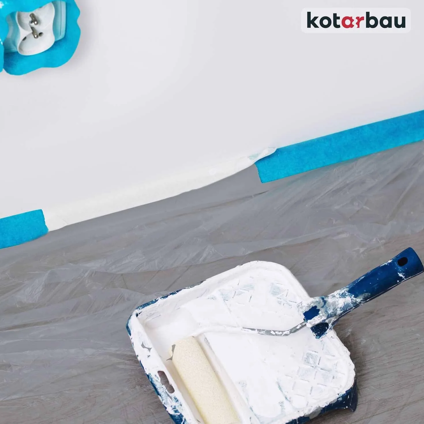 KOTARBAU® Zestaw 10 szt. Folia Malarska - 4 x 5 m - Folia Ochronna Budowlana - Gruba - Mocna - Szara