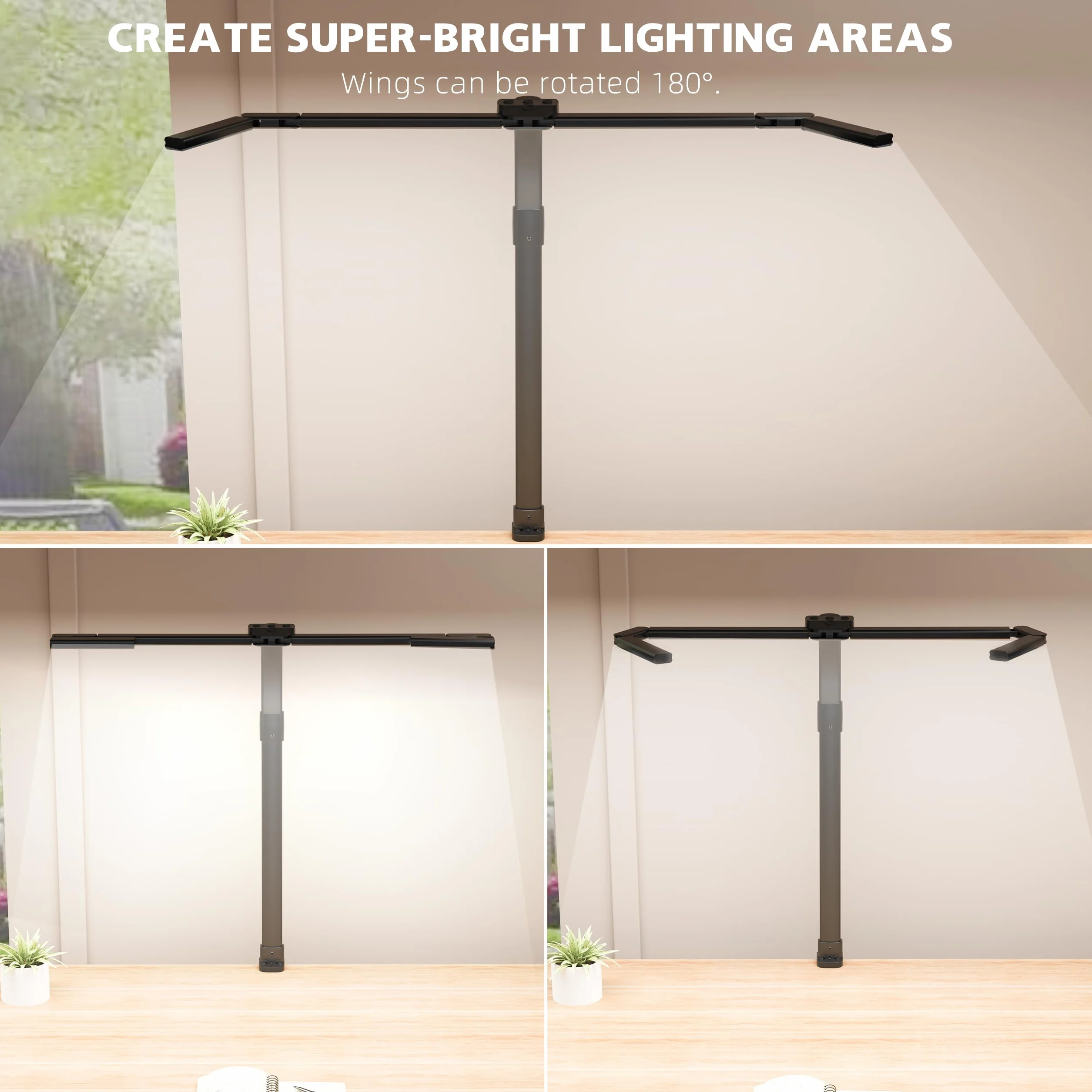 GAEFURY 24 W super jasna ściemniana lampa biurkowa LED, lampa stołowa LED do domu i biura z nastrojowym światłem