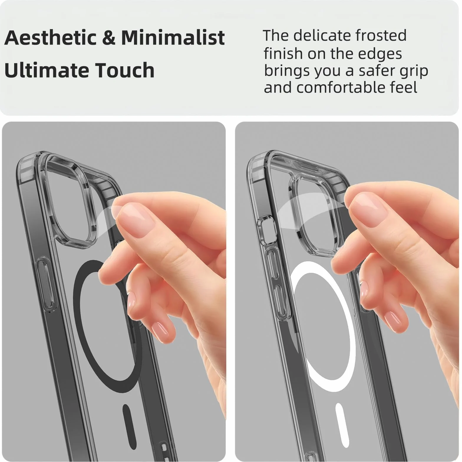 Coiwxmoi Magnetyczne etui do Apple iPhone 11 6.1", kompatybilne z Magsafe,cienkie półprzezroczyste miękkie silikonowe TPU + twardy PC odporne na wstrząsy etui ochronne odporne na zarysowania, czarne