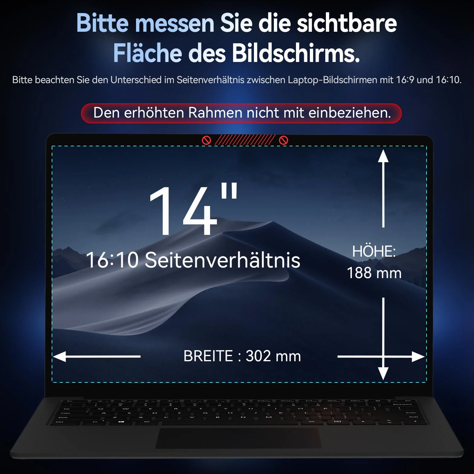 Folia prywatności 16:10 14 cali do laptopa Lenovo HP Dell Acer Samsung Asus, ochrona przed oślepieniem 4-drożna