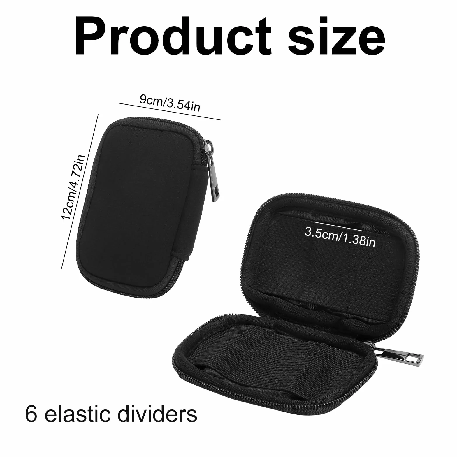Torba na pendrive USB organizer 6 sztuk czarna