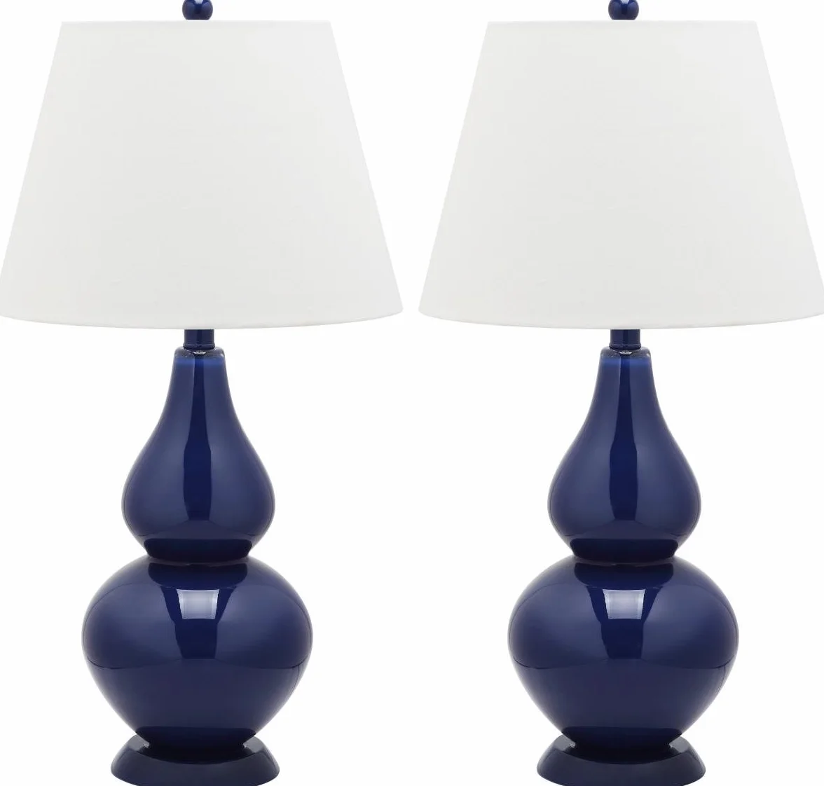 Safavieh Lampa stołowa ceramiczna (zestaw 2), szkło, E27, 13 W, granatowa, 35 x 35 x 67,31 cm, 2 sztuki