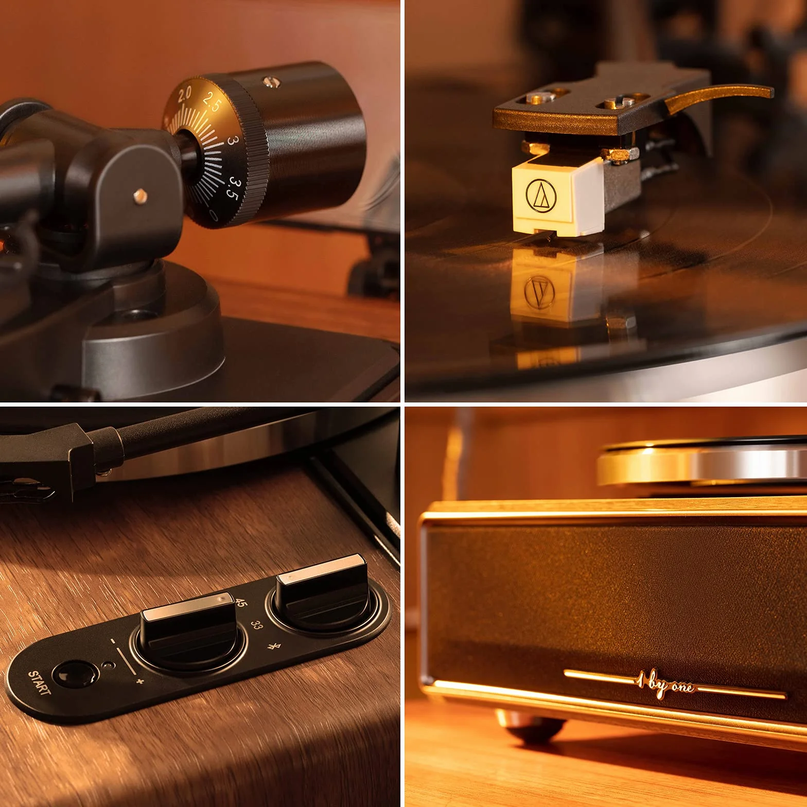 Gramofon ONE z wbudowanymi głośnikami Bluetooth 33/45 obr./min napęd pasowy MM Record Player