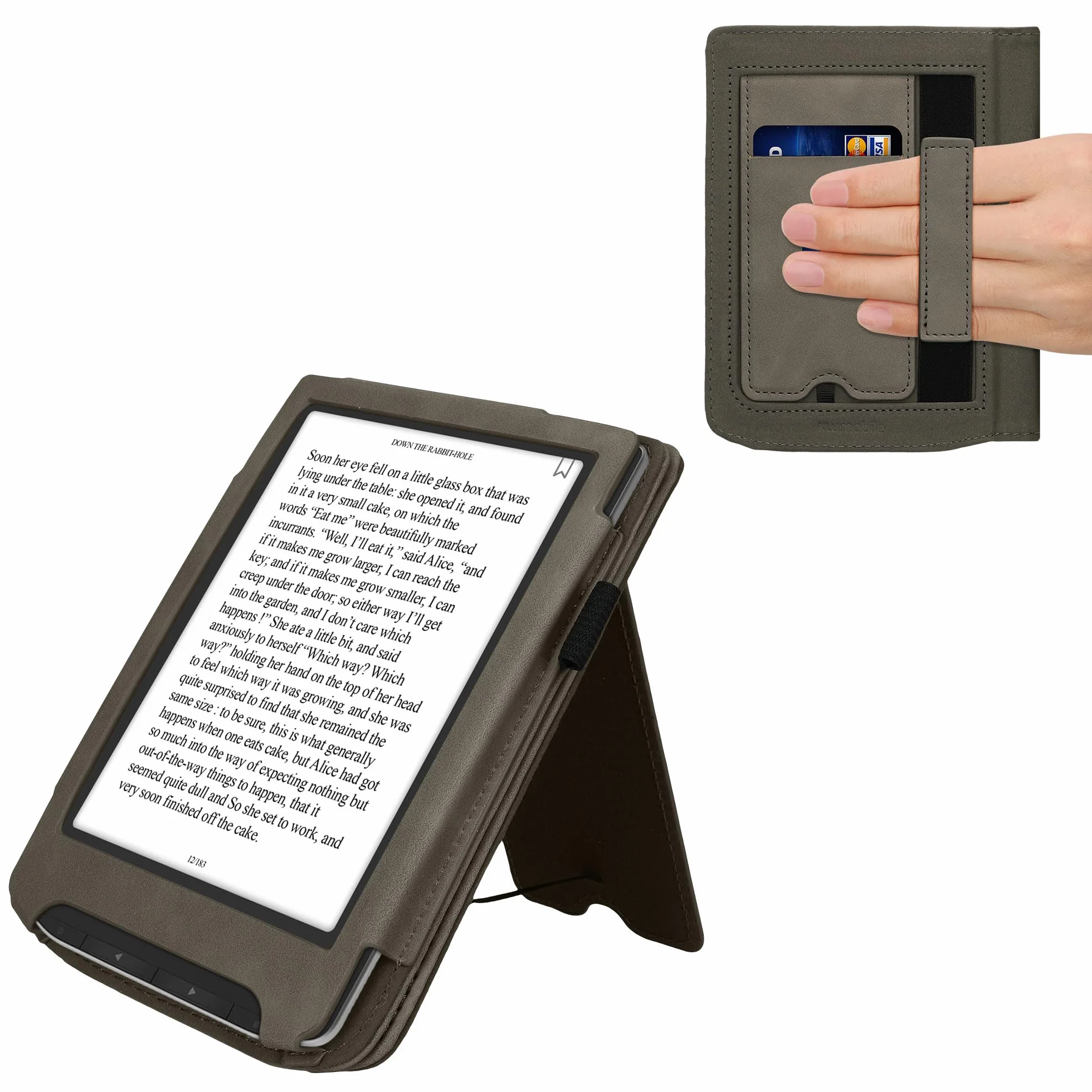 kwmobile Etui kompatybilne z Pocketbook Verse/Verse Pro/Vivlio Light/Light HD pokrowiec na czytnik e-booków magnetyczny szary