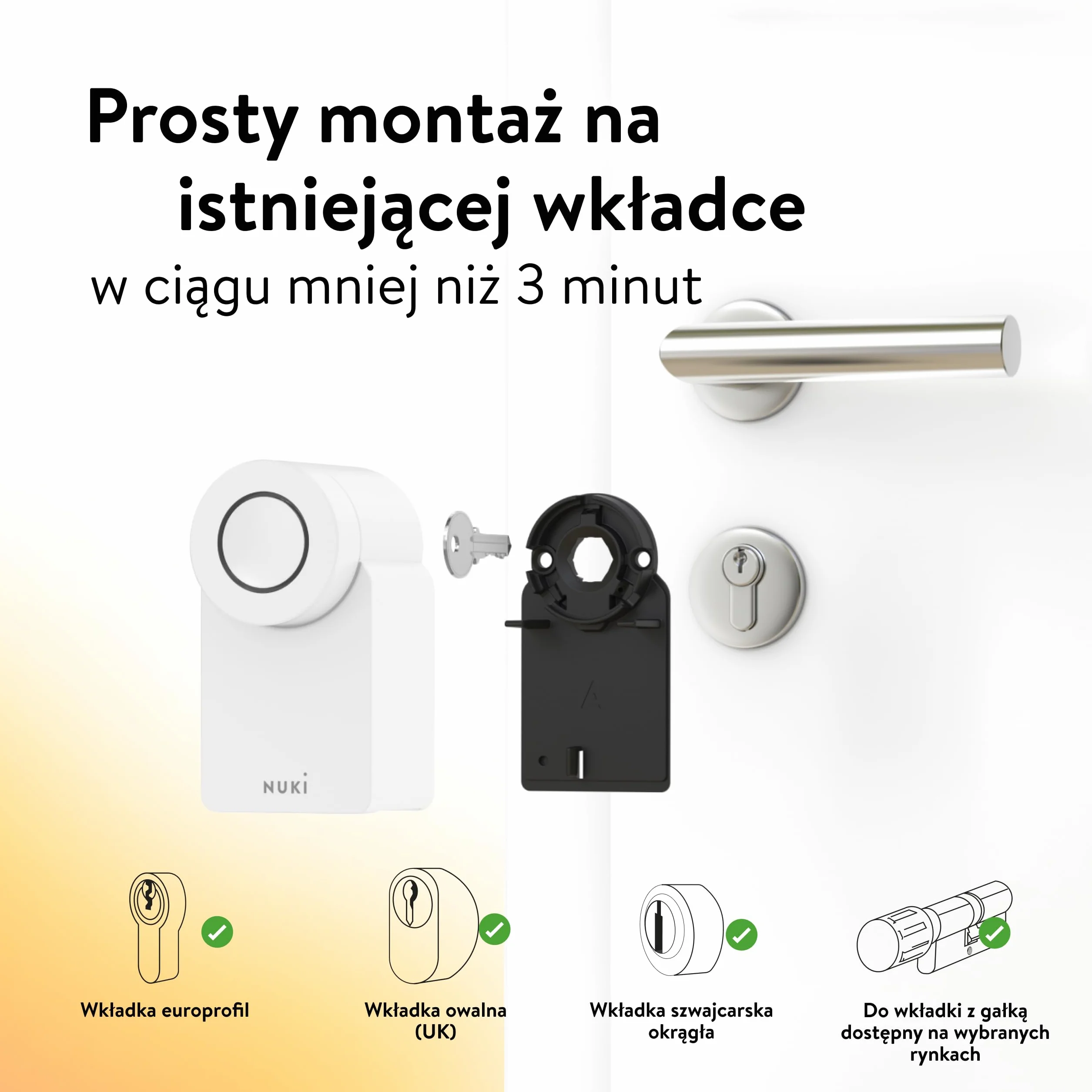 Nuki Smart Lock Go (2025) Bluetooth Wi-Fi Matter Elektroniczny Zamek Inteligentny Bezkluczykowy Dostęp