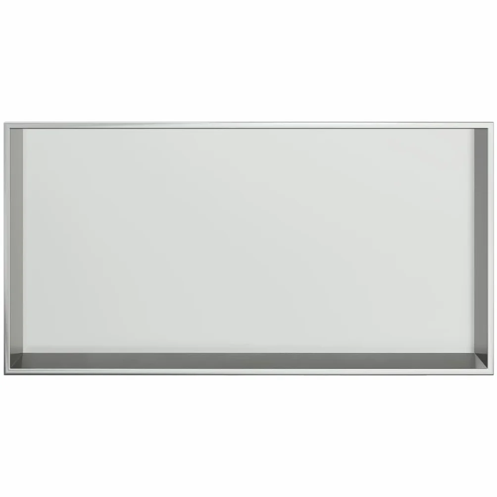 vidaXL Wnęka prysznicowa, szczotkowana, srebrna, 62x32x9 cm, stal, wnęka łazienkowa, wnęka do zabudowy, wnęka prysznicowa ze stali nierdzewnej