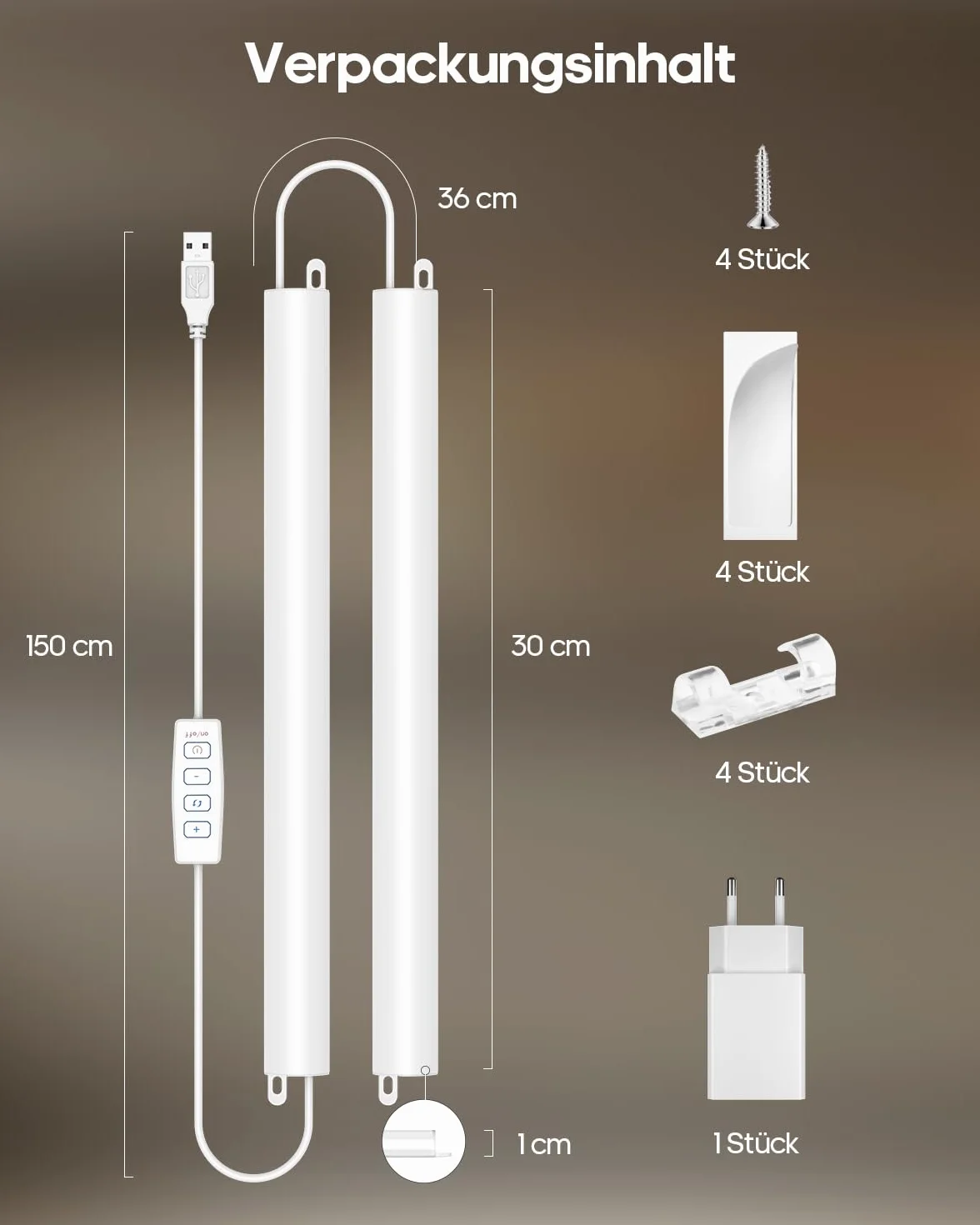 GOODEA Ultra cienka lampa podszafkowa LED z możliwością ściemniania, 2 x 30 cm, 400 lm, listwa świetlna z przełącznikiem, 3 temperatury barwowej LED, listwa oświetleniowa do kuchni, piwnicy