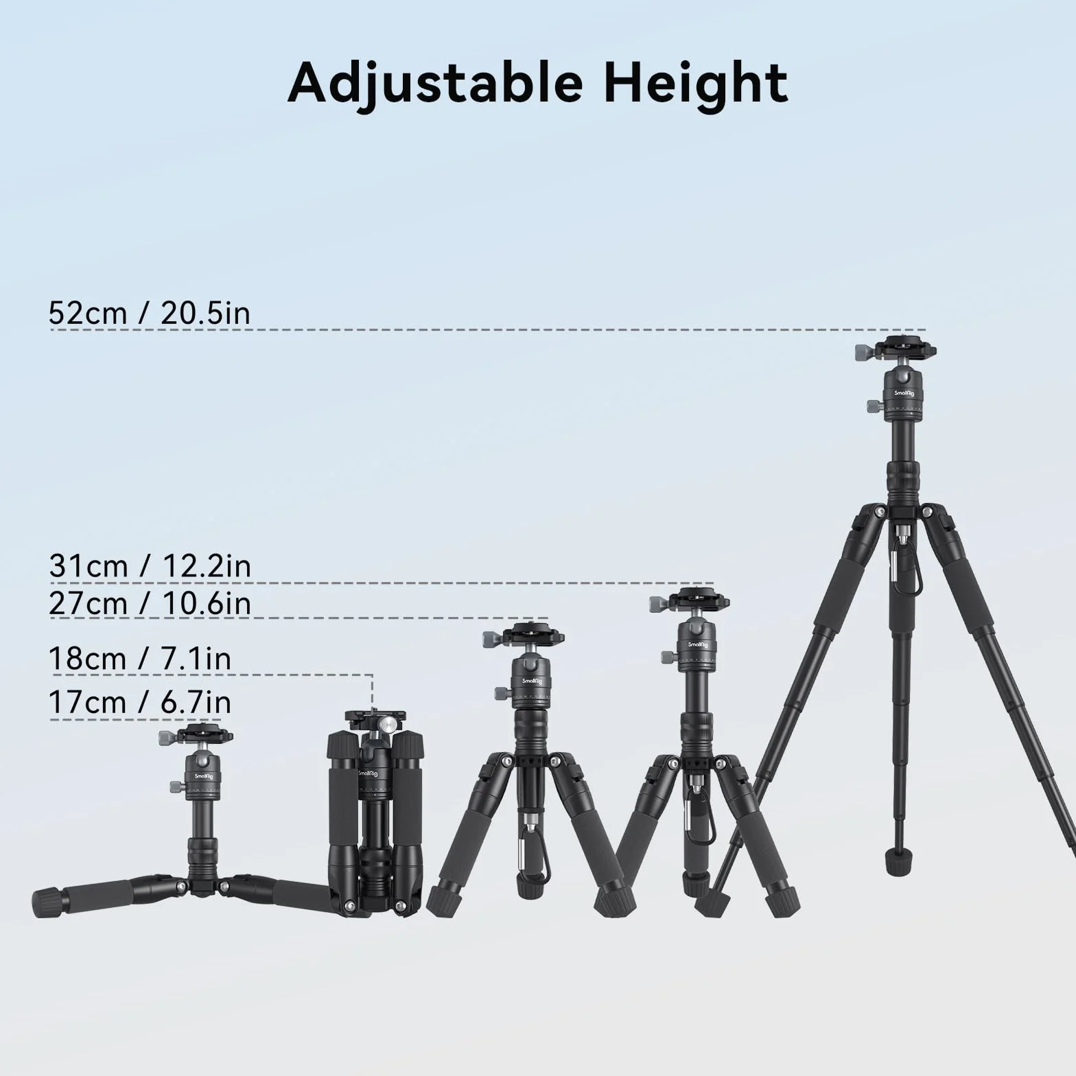 SMALLRIG Statyw Aluminiowy Mini 52cm z Głowicą Kulową 360° 6kg 4289