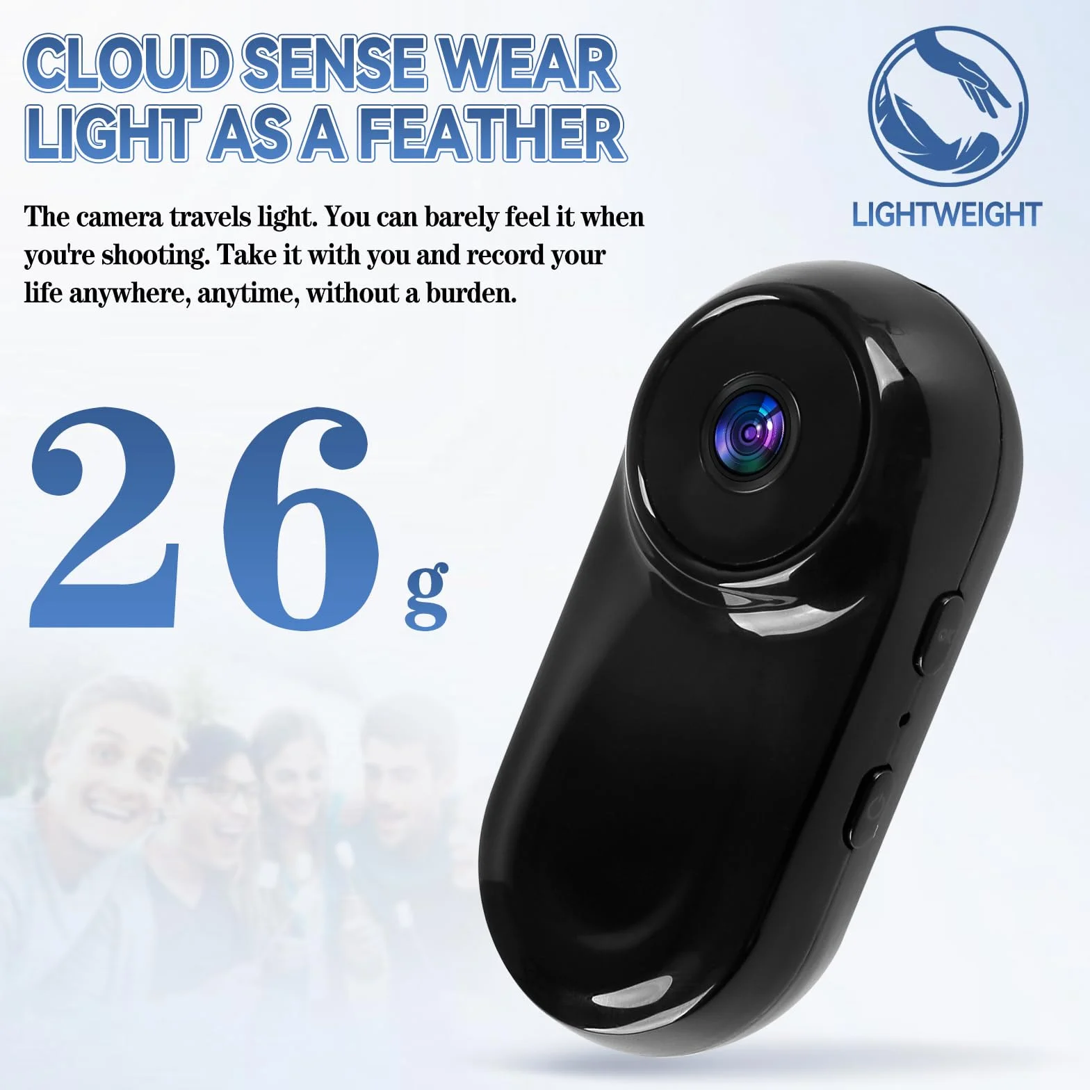 Mini kamera 1080p HD szeroki kąt 130° F2.0 przenośna do vlogowania