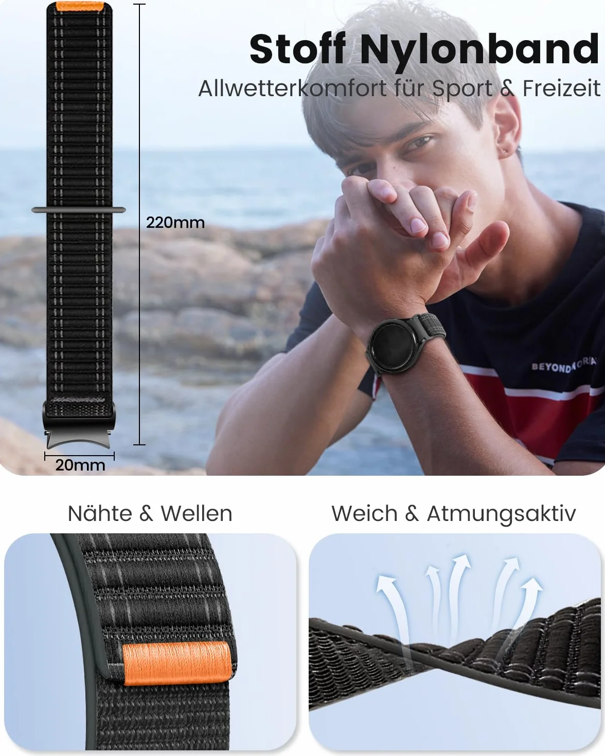 SimpleThings Sport Loop Pasek do Zegarka Galaxy Watch 7 40/44 mm, Miękki Zamienny, Samsung Galaxy Watch 7/6/5/4/FE