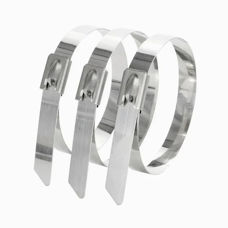 opaski zaciskowe, Około 10 sztuk samoblokujących metalowych opasek zaciskowych 7,9 mm wielofunkcyjnych ze stali nierdzewnej 304(300mm)