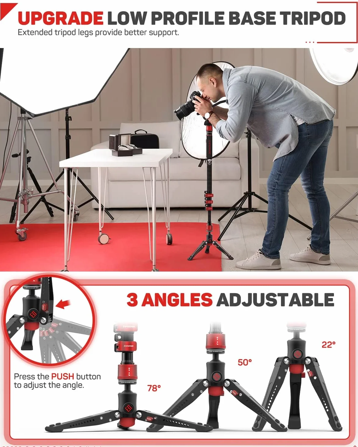 IFOOTAGE Cobra 3 C180F statyw monopodowy z włókna węglowego 8 kg 180 cm